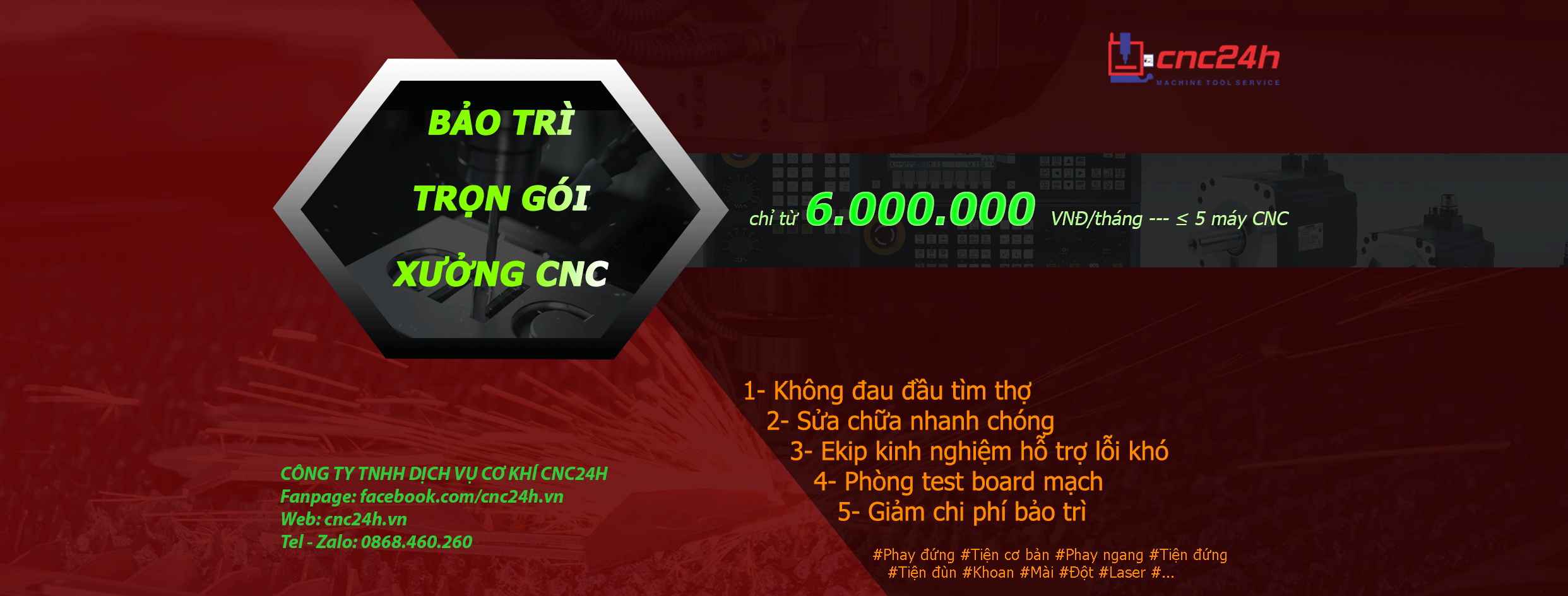 Cover image for DỊCH VỤ CƠ KHÍ CNC24H