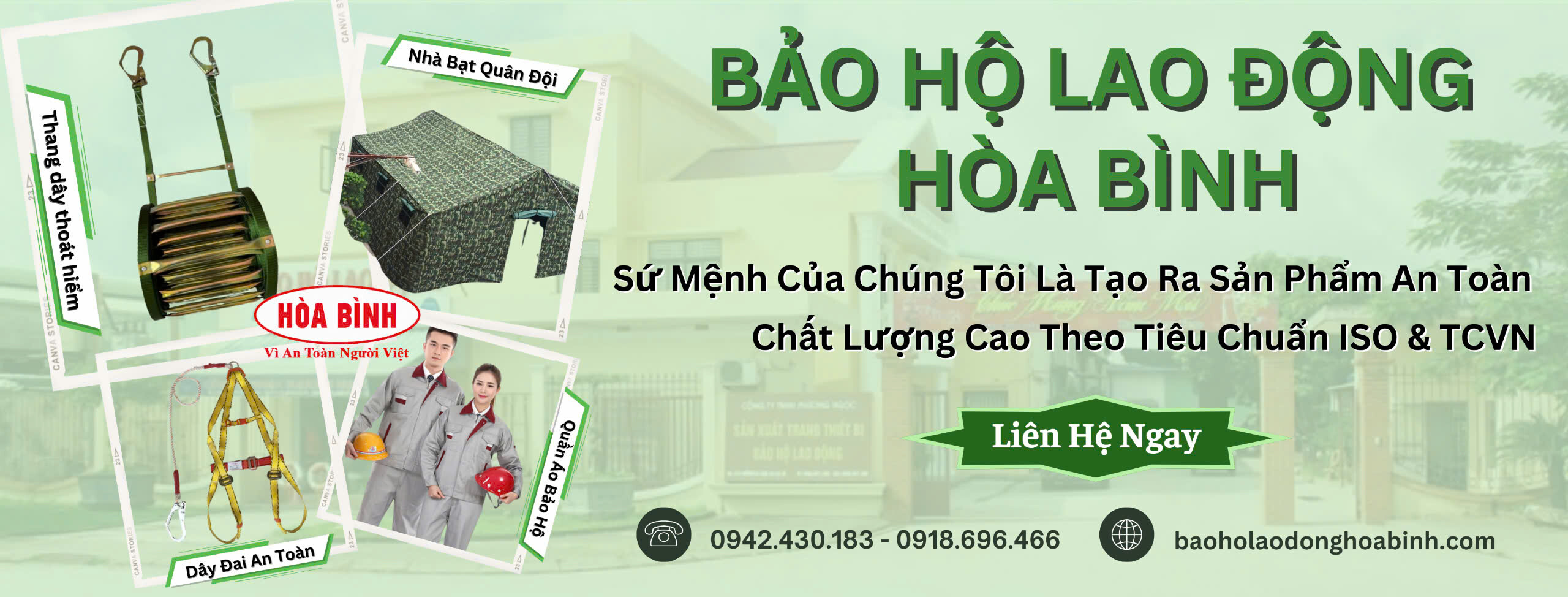 Cover image for Sản xuất và Thương mại Bảo hộ lao động Hoà Bình