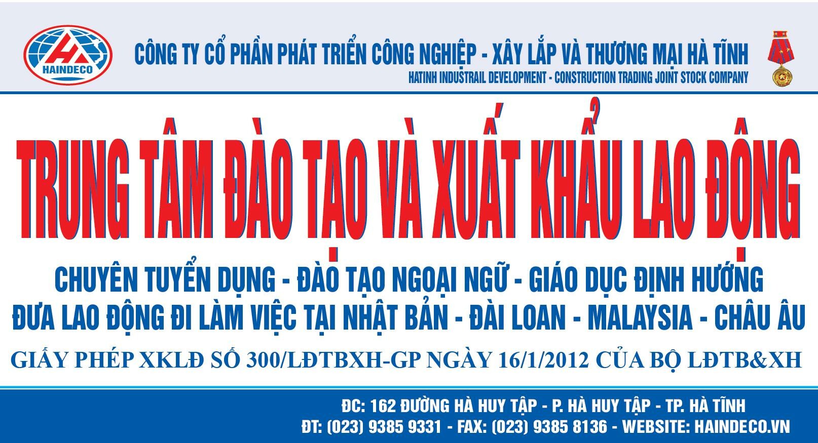 Cover image for Công Nghiệp - Xây Lắp Và Thương Mại Hà Tĩnh - Haindeco Saigon