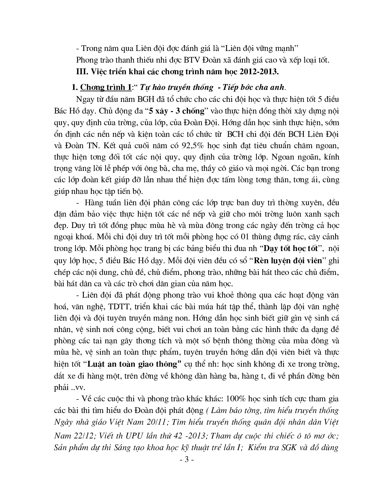 Mẫu báo cáo thành tích cá nhân công tác đội trong phong trào thiếu nhi (trang 3)