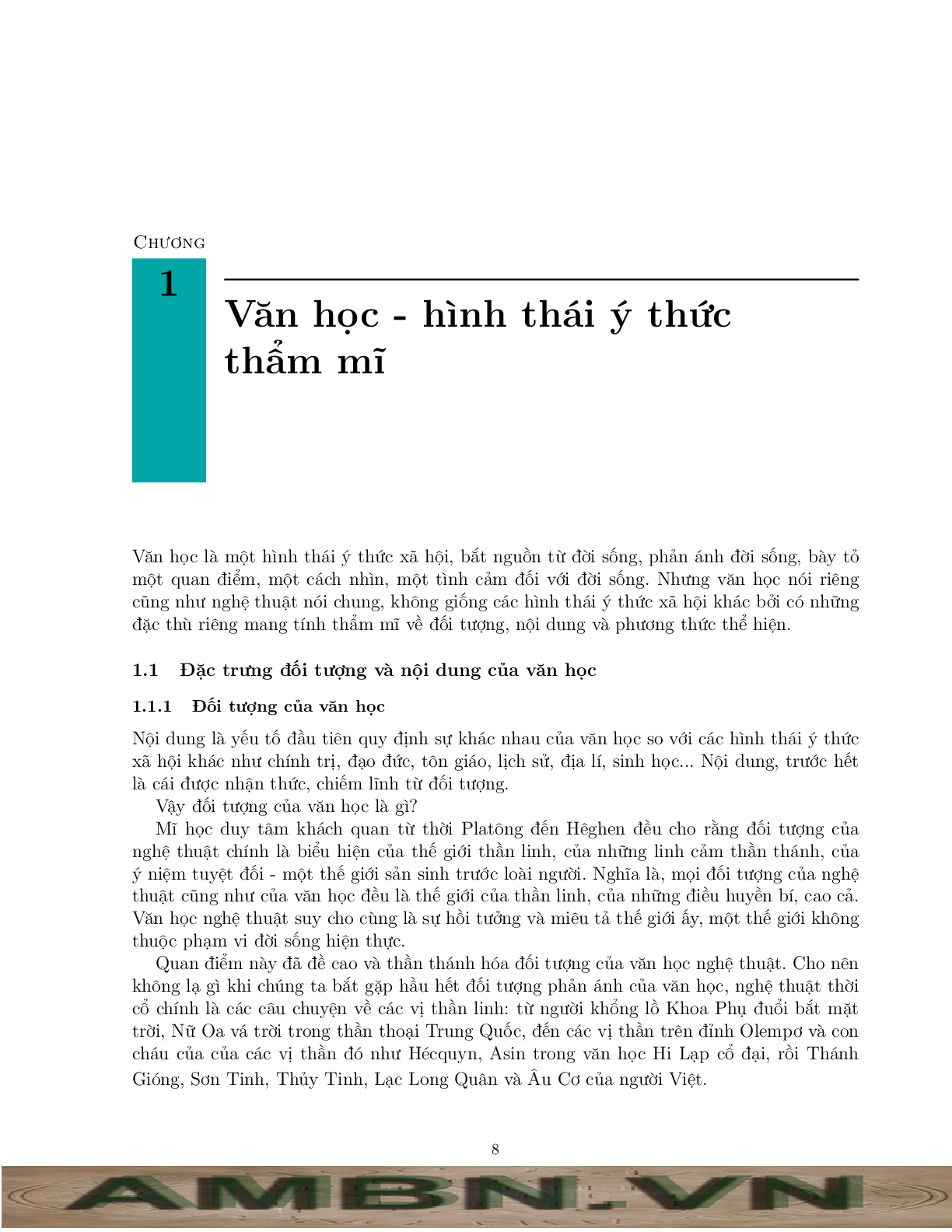 Giáo trình Lý luận Văn học 1 (Lê Lưu Oanh - Phạm Đăng Dư) | Đại học Sư Phạm Hà Nội (trang 8)
