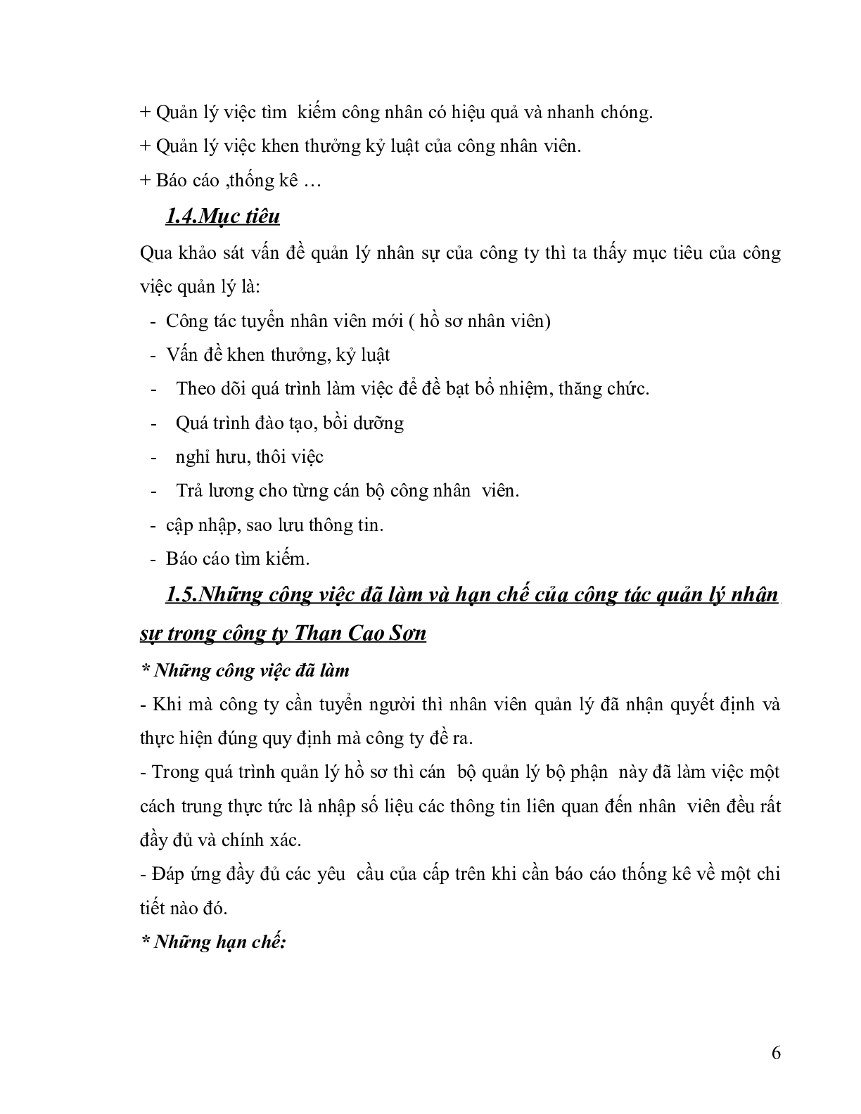 Khảo sát hệ thống quản lý nhân sự trong công ty than Cao Sơn (trang 6)