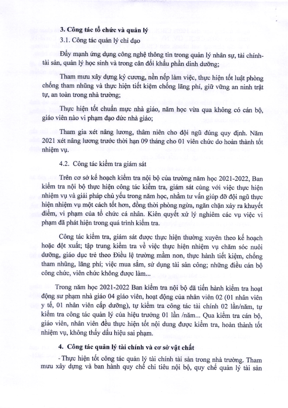 Báo cáo hoạt động chăm sóc nuôi dưỡng trẻ mầm non (2021-2022) (trang 4)