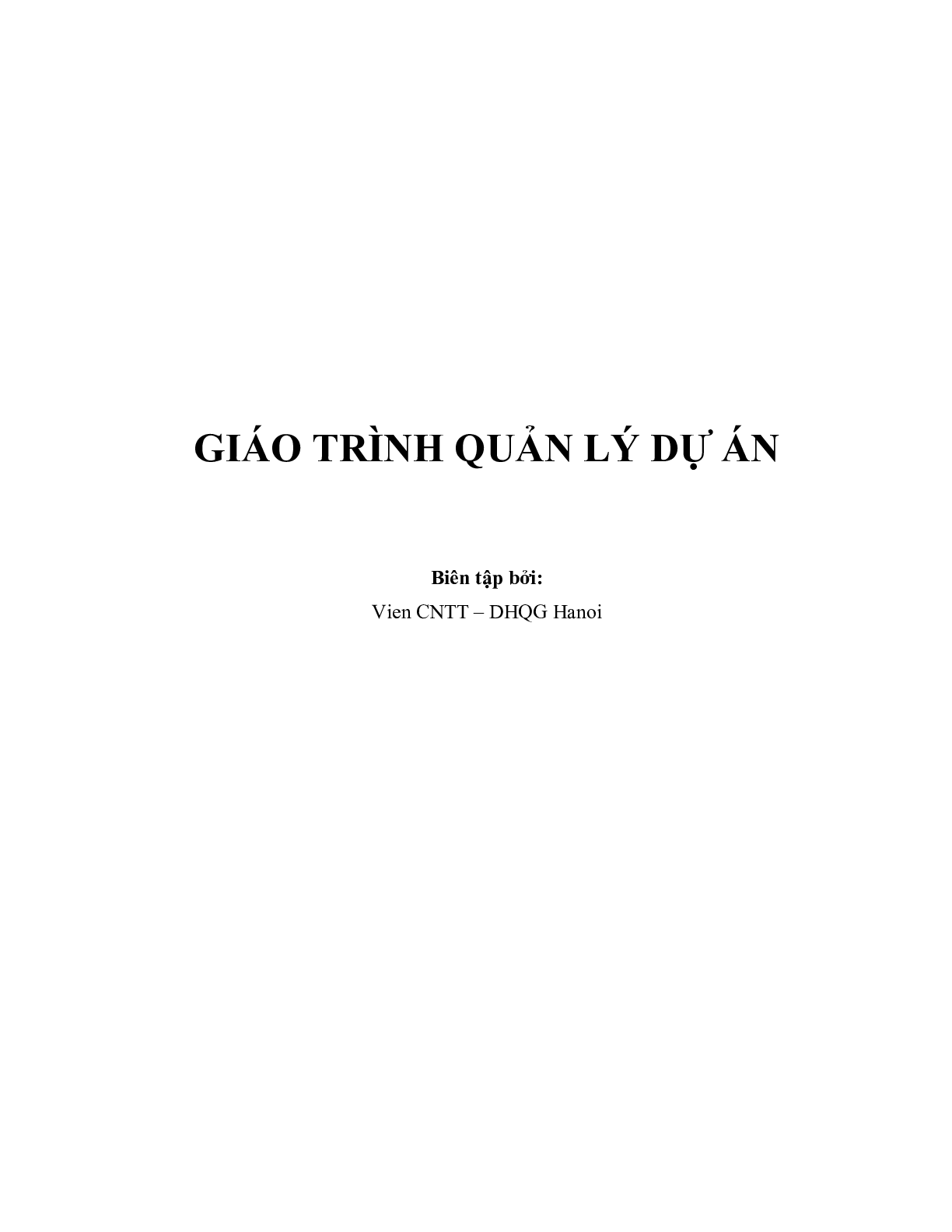 Giáo trình môn Quản lý dự án | Đại học quốc gia Hà Nội (trang 1)