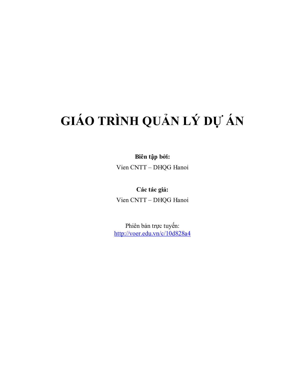 Giáo trình môn Quản lý dự án | Đại học quốc gia Hà Nội (trang 2)