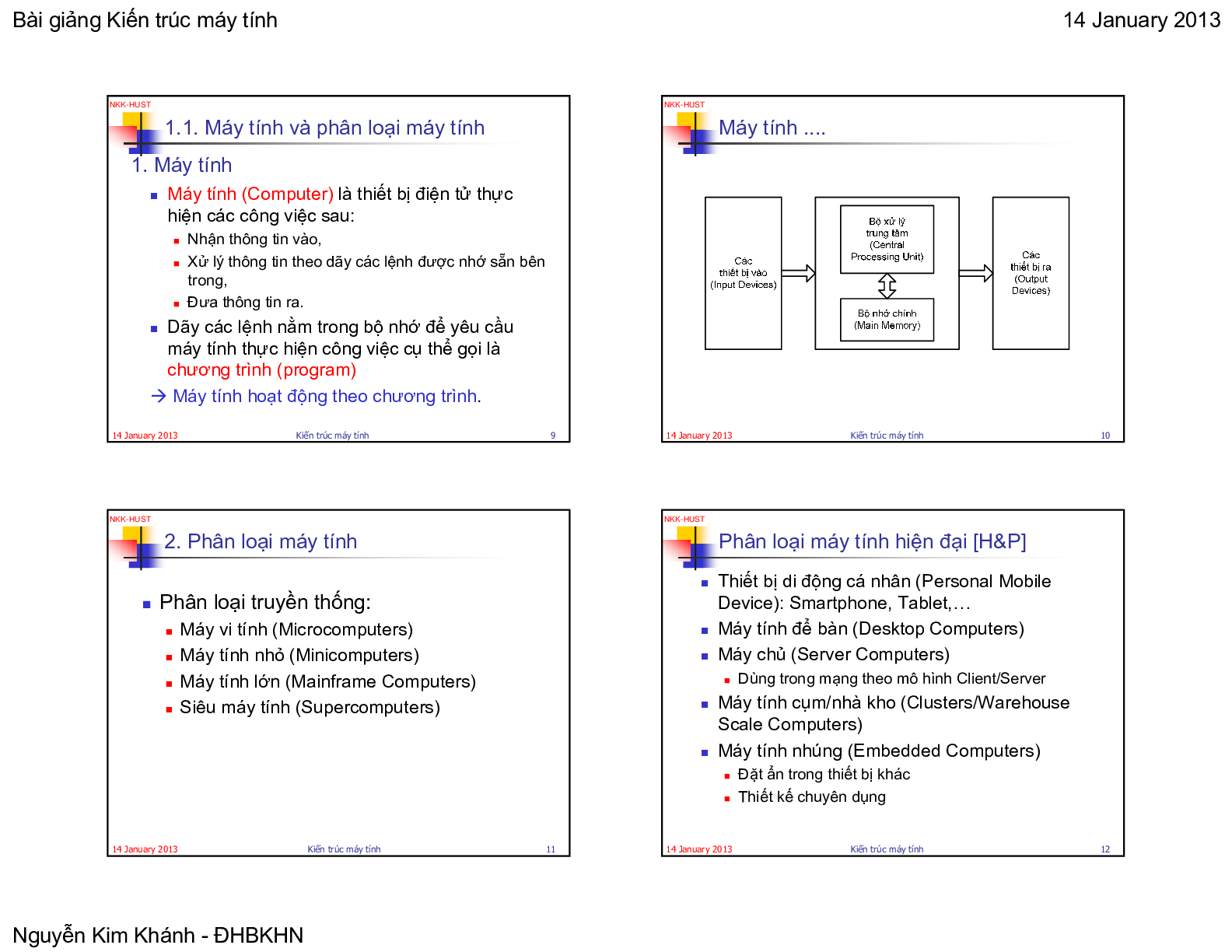 Bài giảng PPT (Power Point) học phần Kiến trúc máy tính | SLIDE | Trường Đại học Bách Khoa Hà Nội (trang 3)