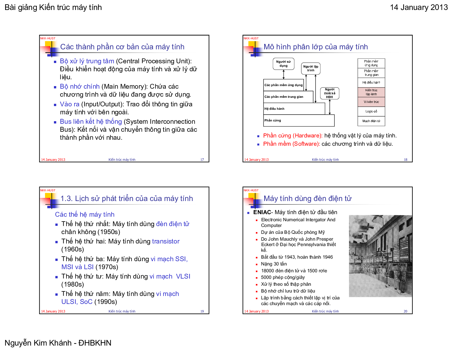 Bài giảng PPT (Power Point) học phần Kiến trúc máy tính | SLIDE | Trường Đại học Bách Khoa Hà Nội (trang 5)