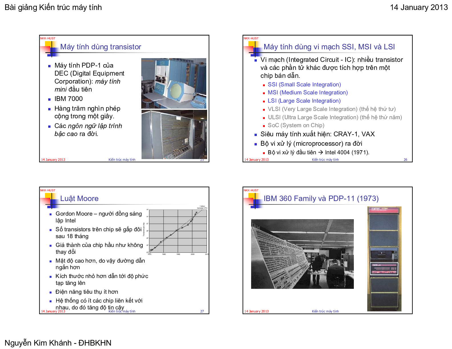 Bài giảng PPT (Power Point) học phần Kiến trúc máy tính | SLIDE | Trường Đại học Bách Khoa Hà Nội (trang 7)