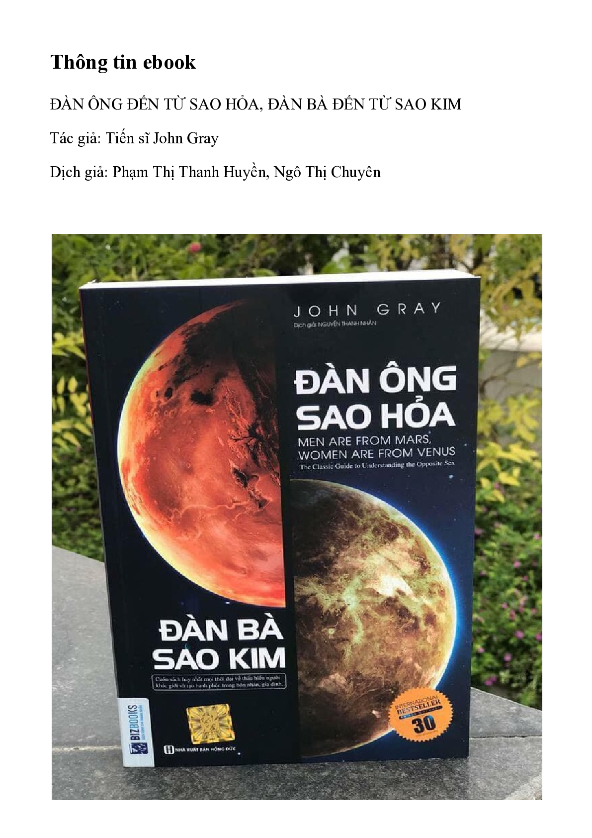 [ SÁCH ] Đàn ông sao hỏa, đàn bà sao Kim | John Gray (trang 2)