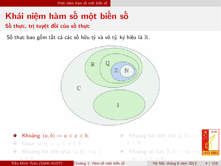 Bài giảng PPT (Power Point) học phần Giải tích 1 | SLIDE | Đại học Bách Khoa Hà Nội (trang 8)