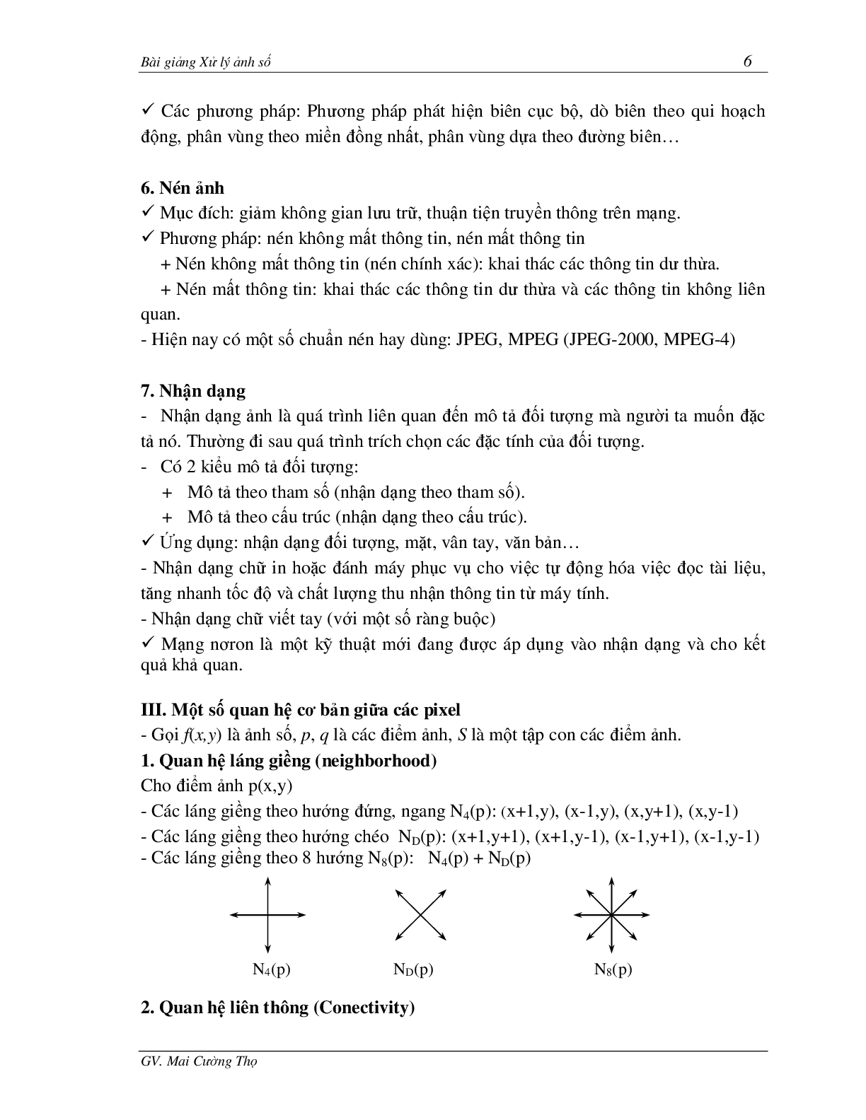 Bài giảng học phần Xử lý ảnh | Tác giả: Mai Cường Thọ (2025) (trang 6)