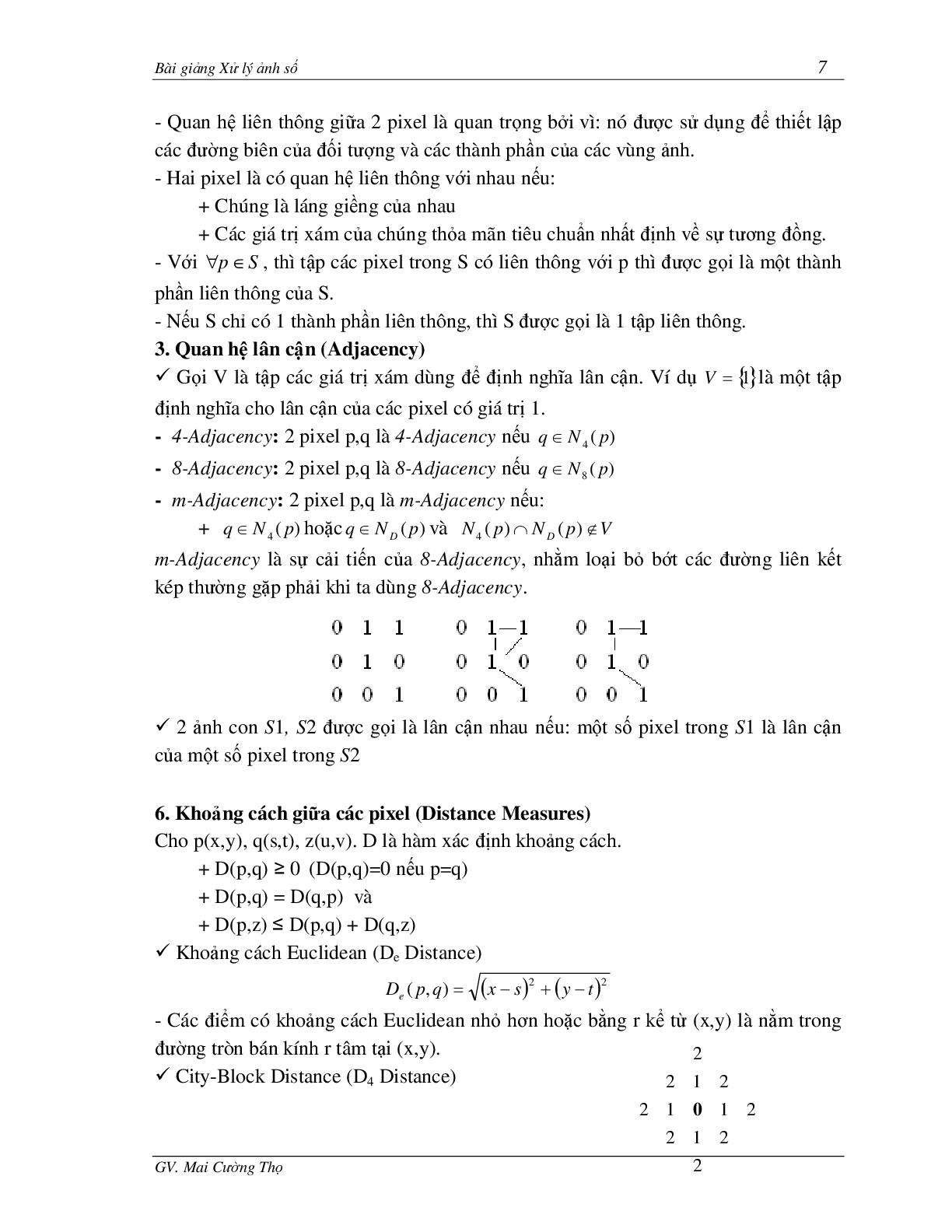 Bài giảng học phần Xử lý ảnh | Tác giả: Mai Cường Thọ (2025) (trang 7)