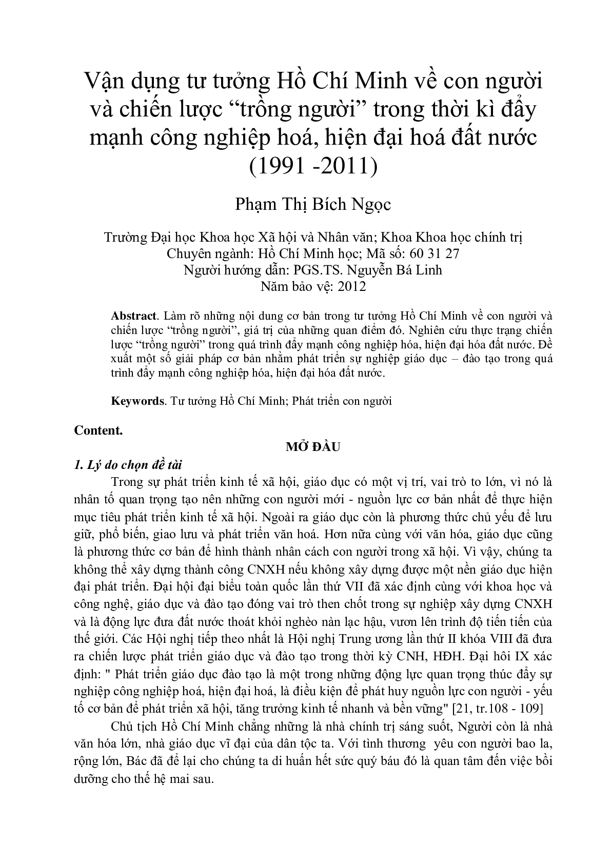 Mẫu tiểu luận Tư tưởng Hồ Chí Minh về con người | PDF | Trường Đại học Khoa Học Xã Hội Và Nhân Văn (trang 1)