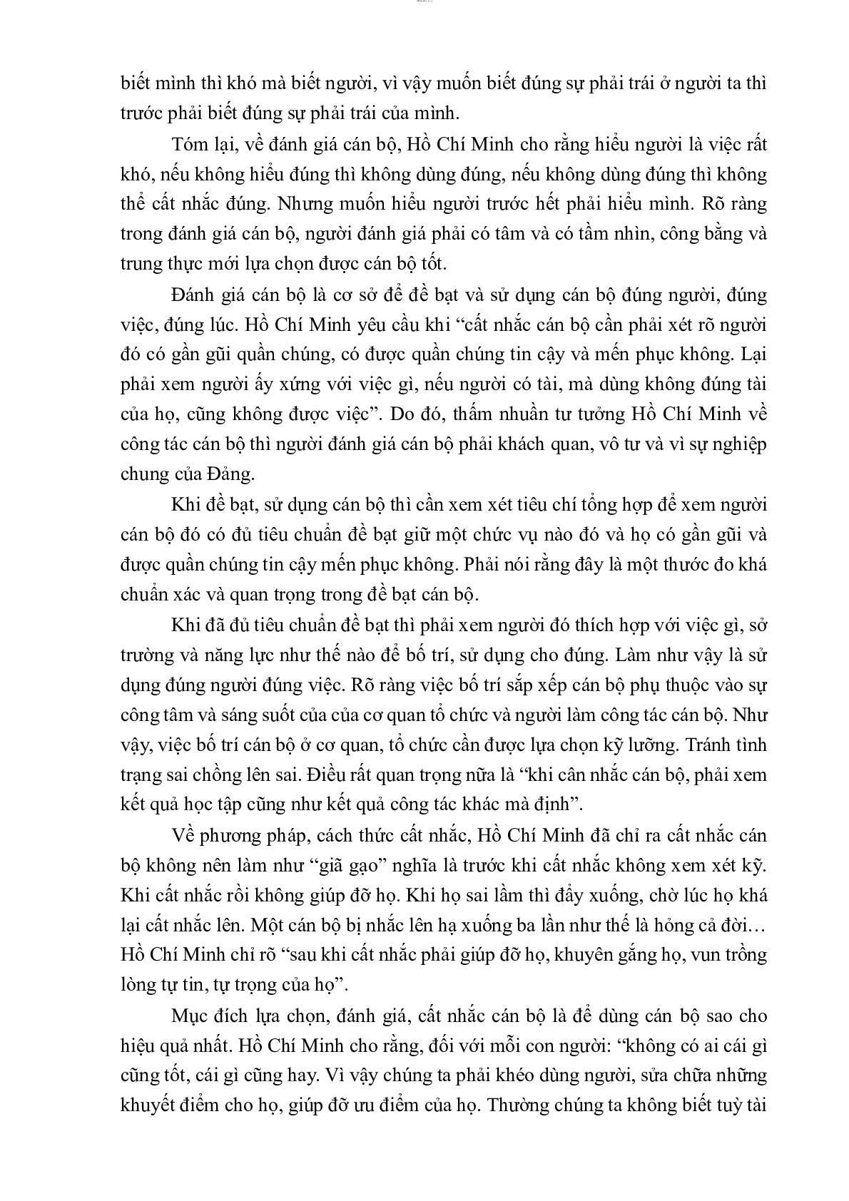 Mẫu tiểu luận Tư tưởng Hồ Chí Minh về xây dựng đội ngũ cán bộ, đảng viên | PDF | Đại Học Huế (trang 8)