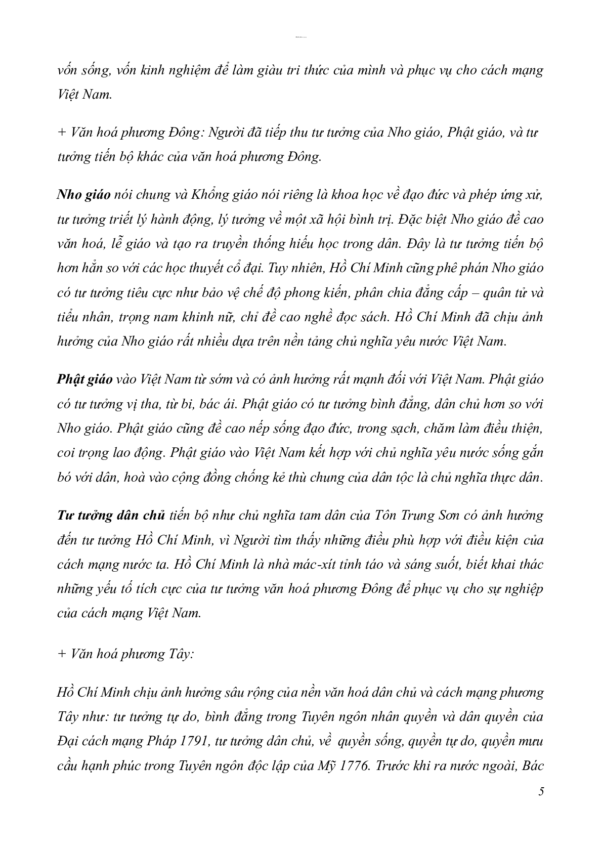 56 câu hỏi tự luận ôn tập học phần Tư tưởng Hồ Chí Minh | Đại Học Đà Nẵng (2025) (trang 5)