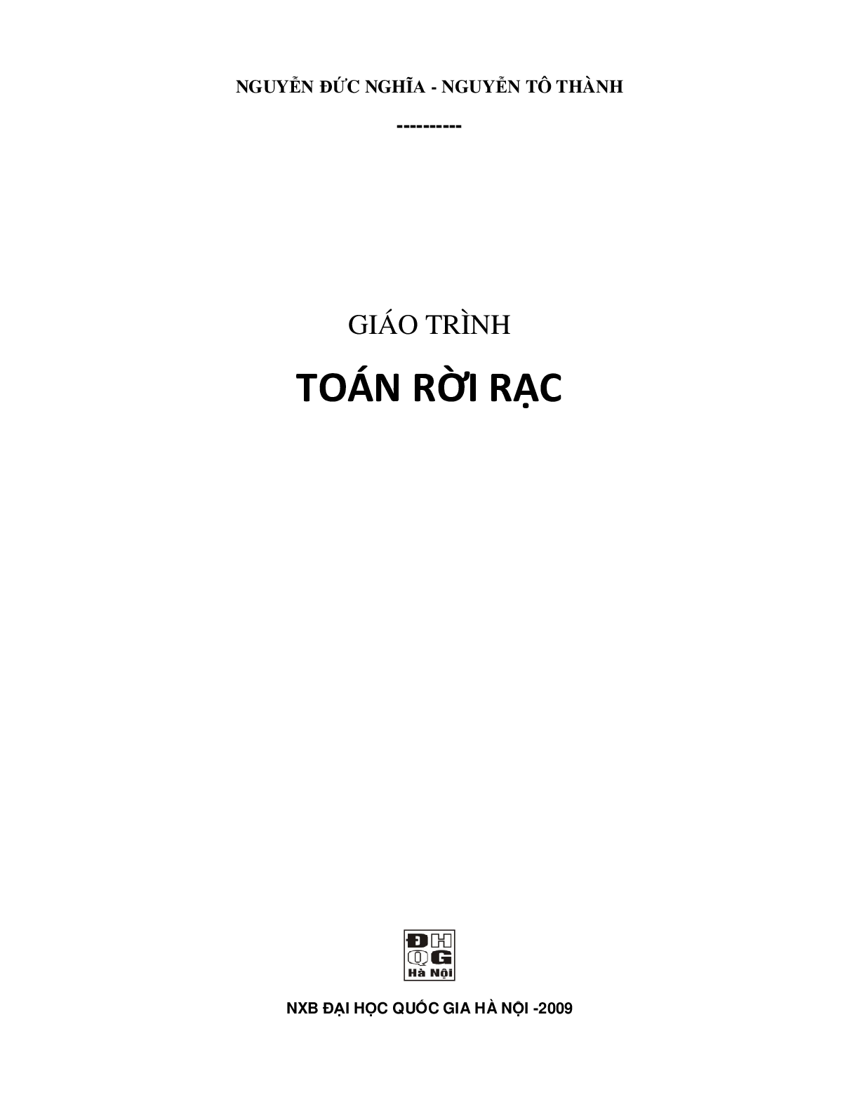 Giáo trình Toán rời rạc | Đại học Bách khoa Hà Nội (trang 1)