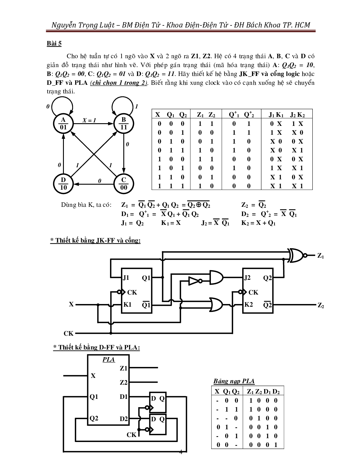 Ngân hàng bài tập môn Kỹ thuật số (có lời giải) | Đại Học Bách Khoa Thành Phố Hồ Chí Minh (2025) (trang 4)