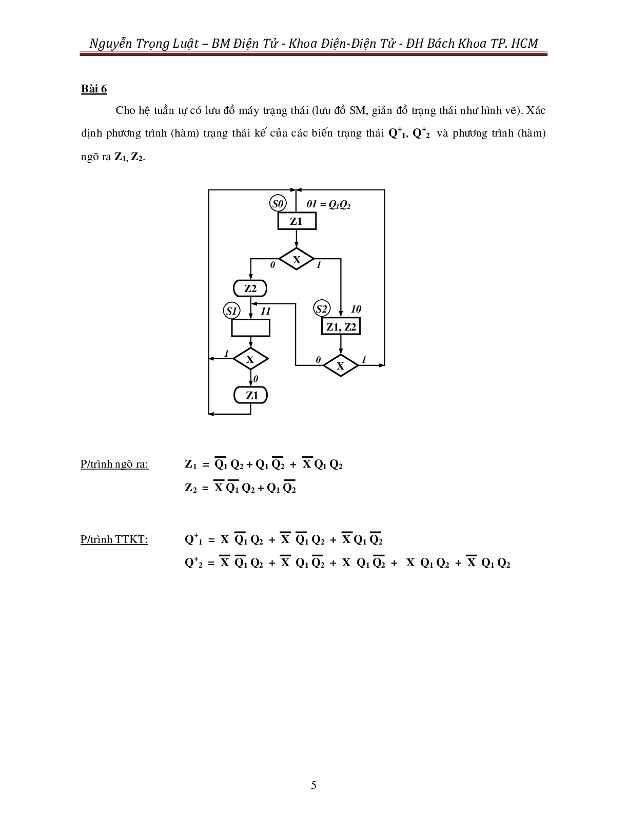 Ngân hàng bài tập môn Kỹ thuật số (có lời giải) | Đại Học Bách Khoa Thành Phố Hồ Chí Minh (2025) (trang 5)