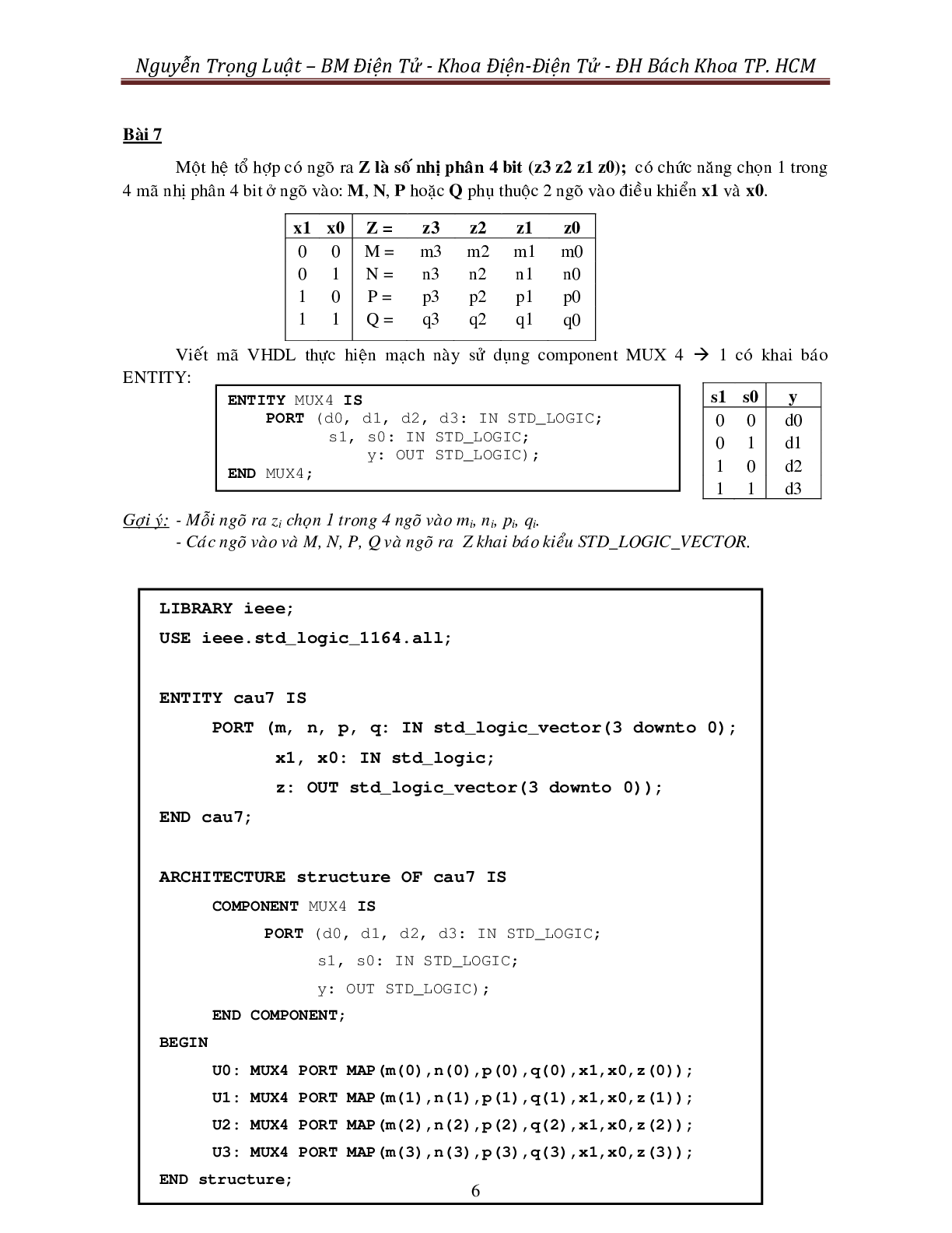 Ngân hàng bài tập môn Kỹ thuật số (có lời giải) | Đại Học Bách Khoa Thành Phố Hồ Chí Minh (2025) (trang 6)