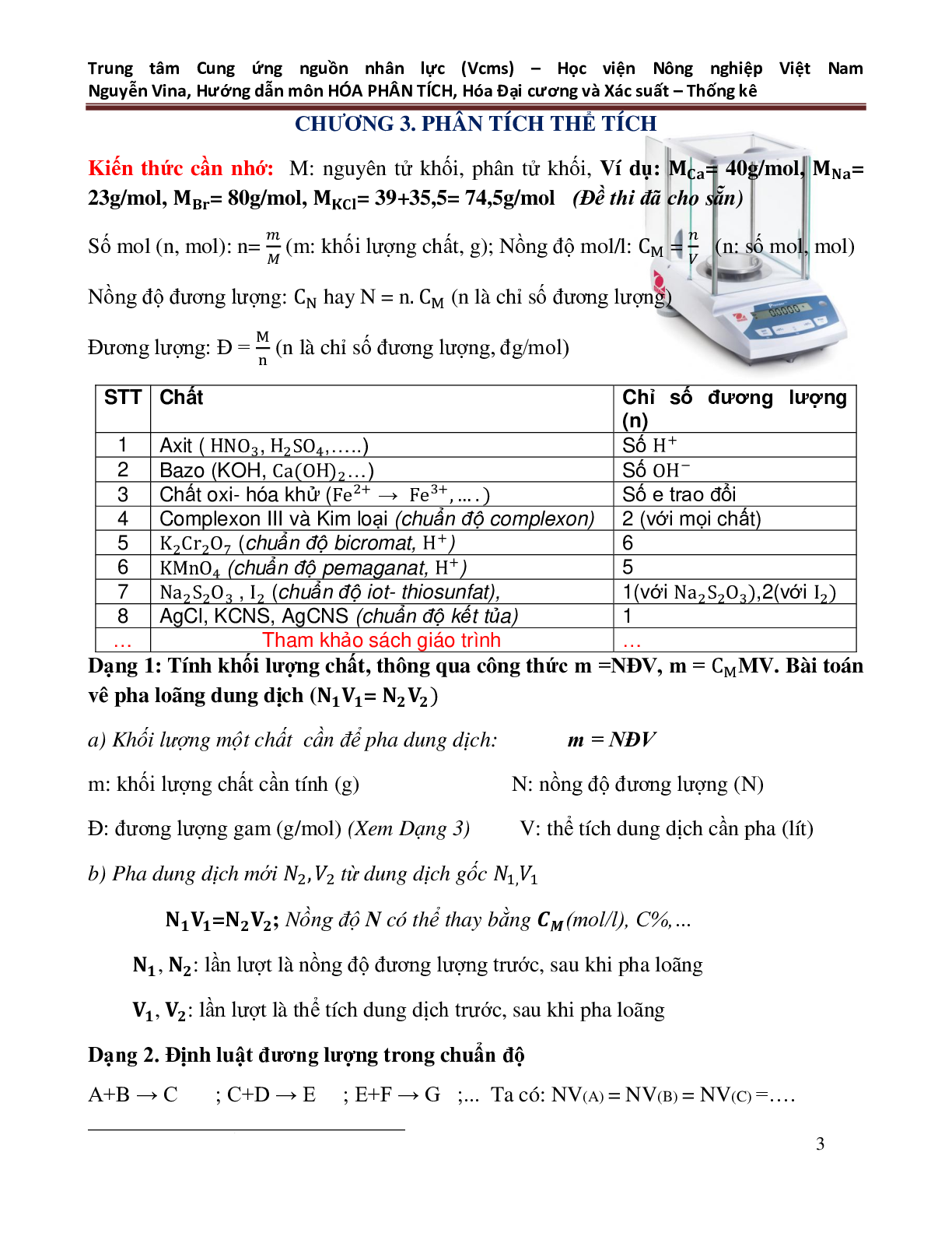 Tổng hợp công thức môn HÓA PHÂN TÍCH hay, đầy đủ nhất | PDF (trang 3)