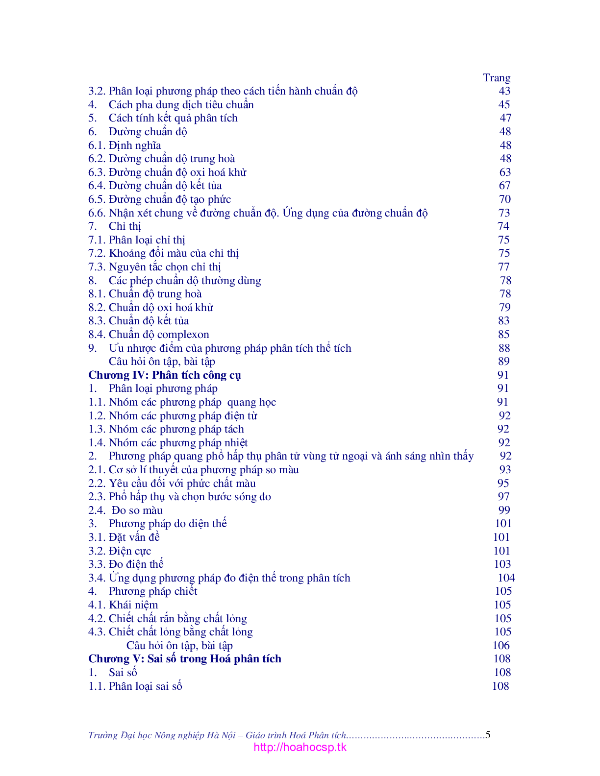 Giáo trình Hóa phân tích | Đại học Nông nghiệp (2025) (trang 5)