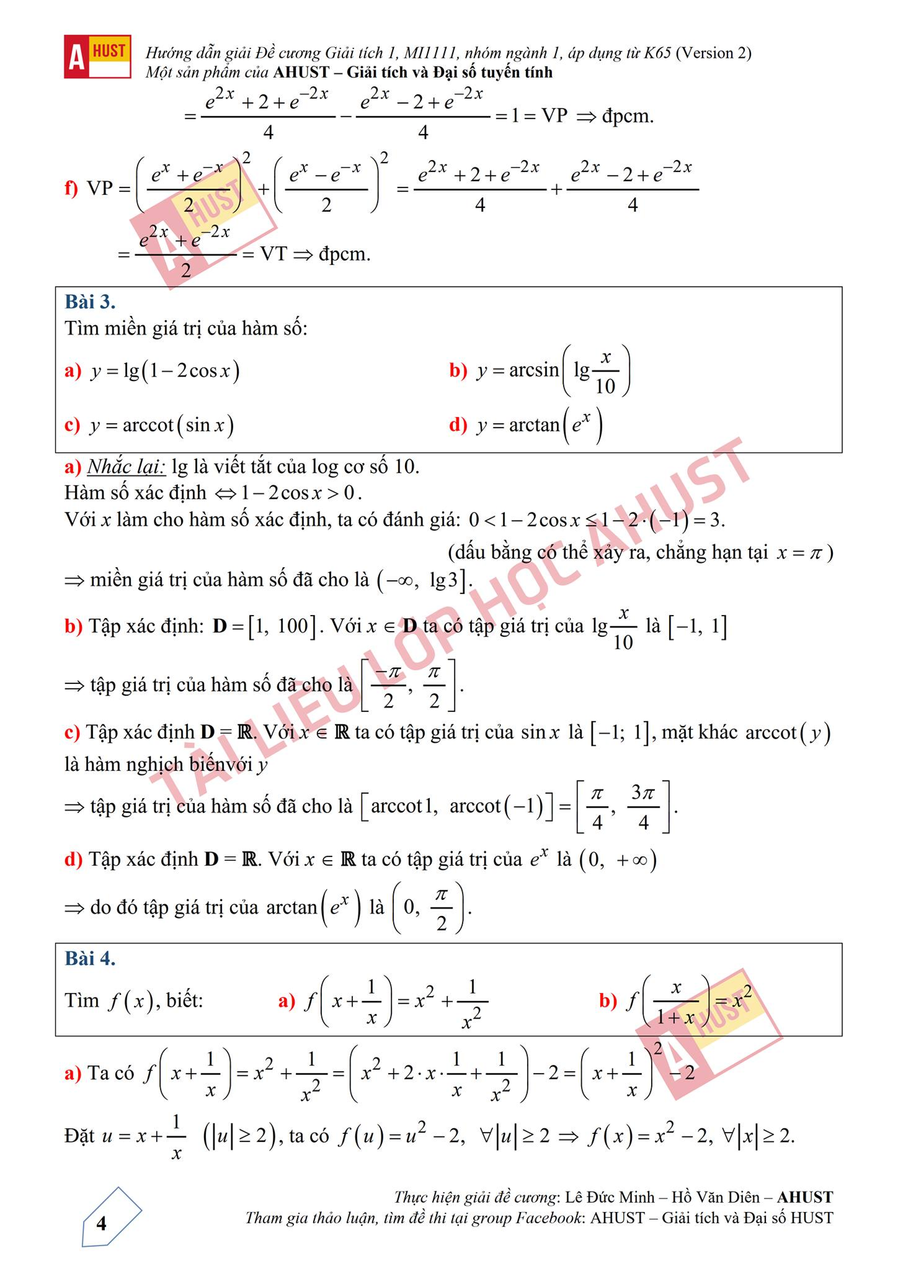 TOP 91 câu hỏi, bài tập học phần Giải tích 1 (có đáp án) (trang 3)