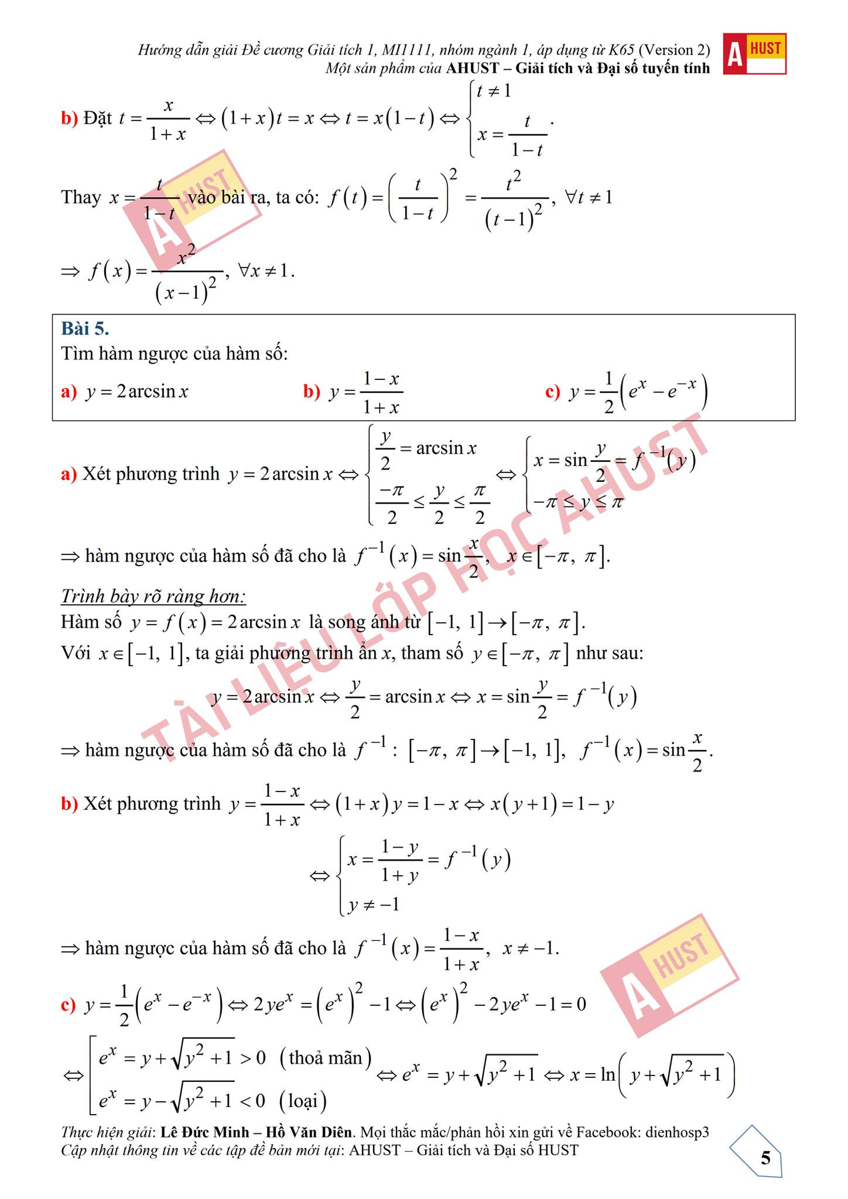 TOP 91 câu hỏi, bài tập học phần Giải tích 1 (có đáp án) (trang 4)