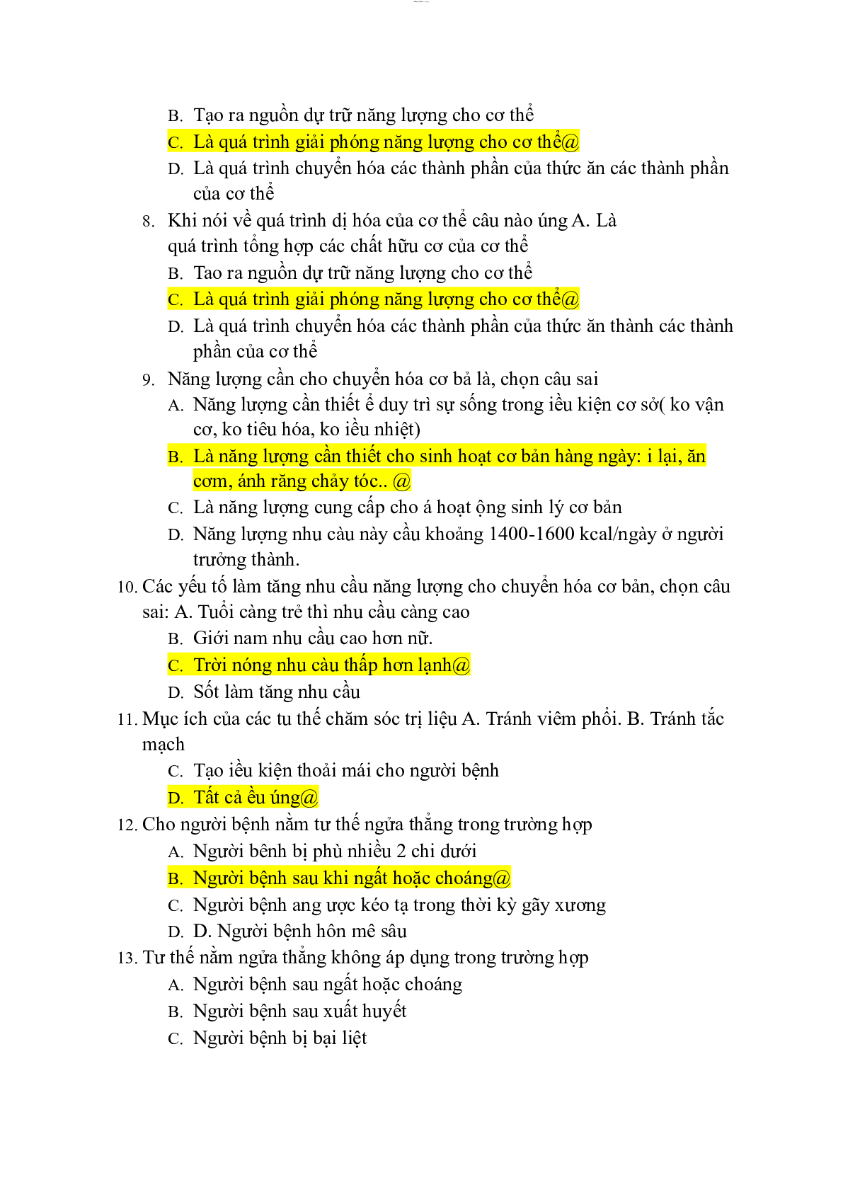 Trắc nghiệm điều dưỡng cơ bản | PDF (2025) (trang 2)