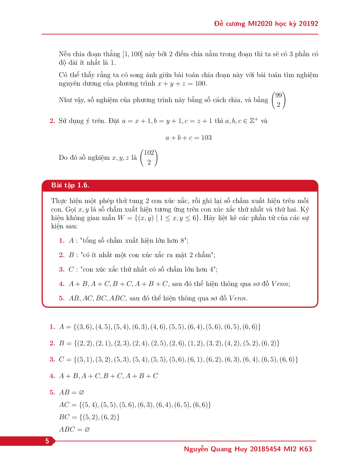 TOP 120 câu hỏi, bài tập học phần Xác suất thống kê (có đáp án) (trang 6)