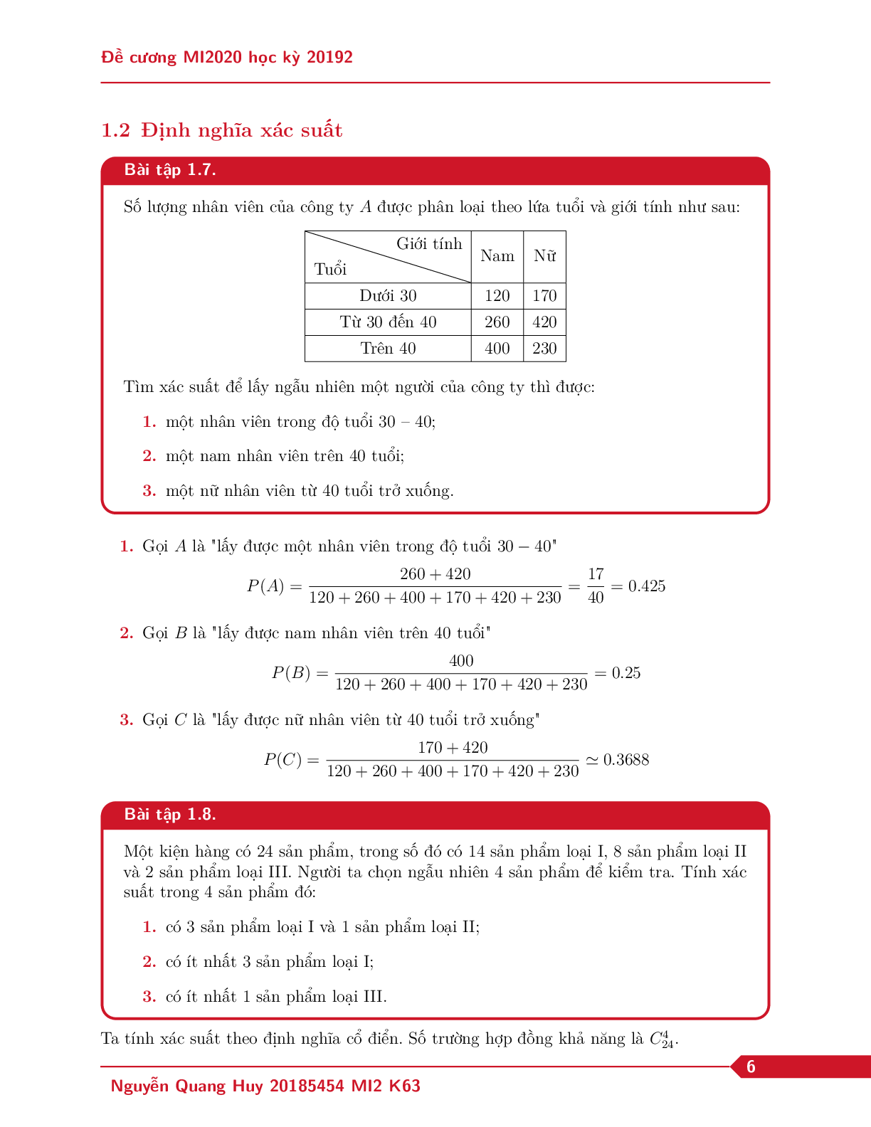 TOP 120 câu hỏi, bài tập học phần Xác suất thống kê (có đáp án) (trang 7)