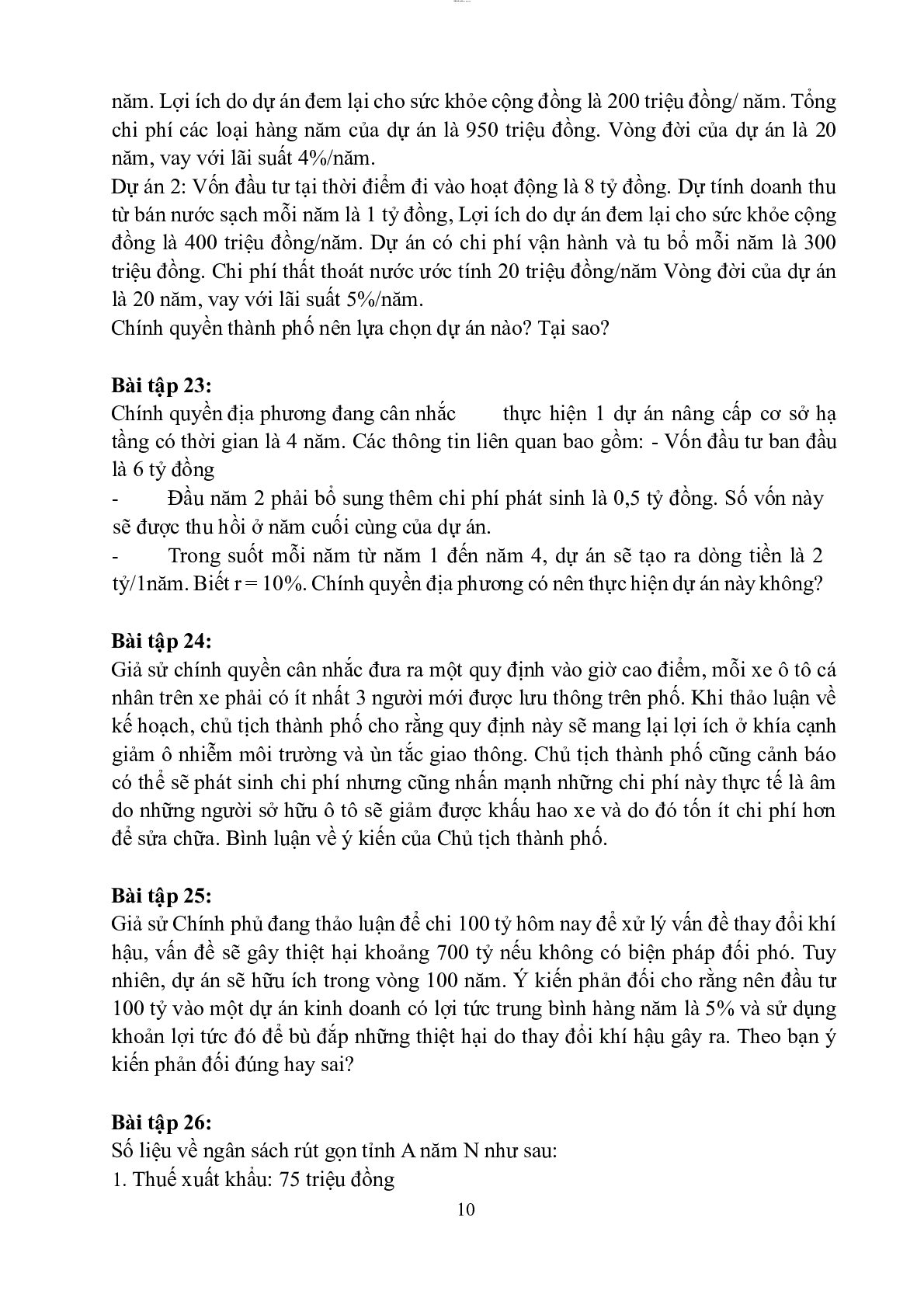 Câu hỏi bài tập Tài chính công | Học viện Ngân Hàng (2025) (trang 7)