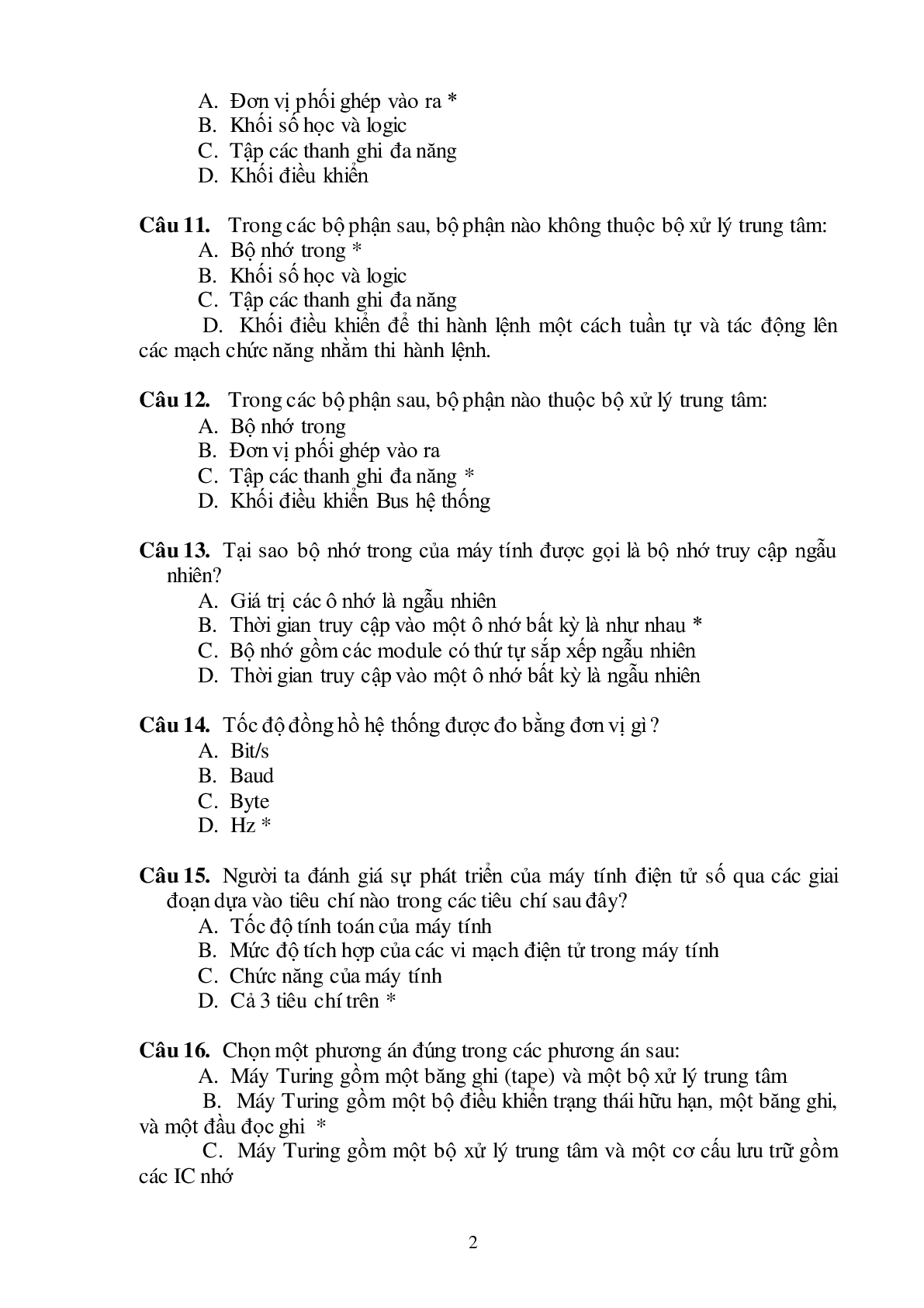 Top 500 câu hỏi trắc nghiệm Kiến trúc máy tính | PTIT, HUST (2025) (trang 3)