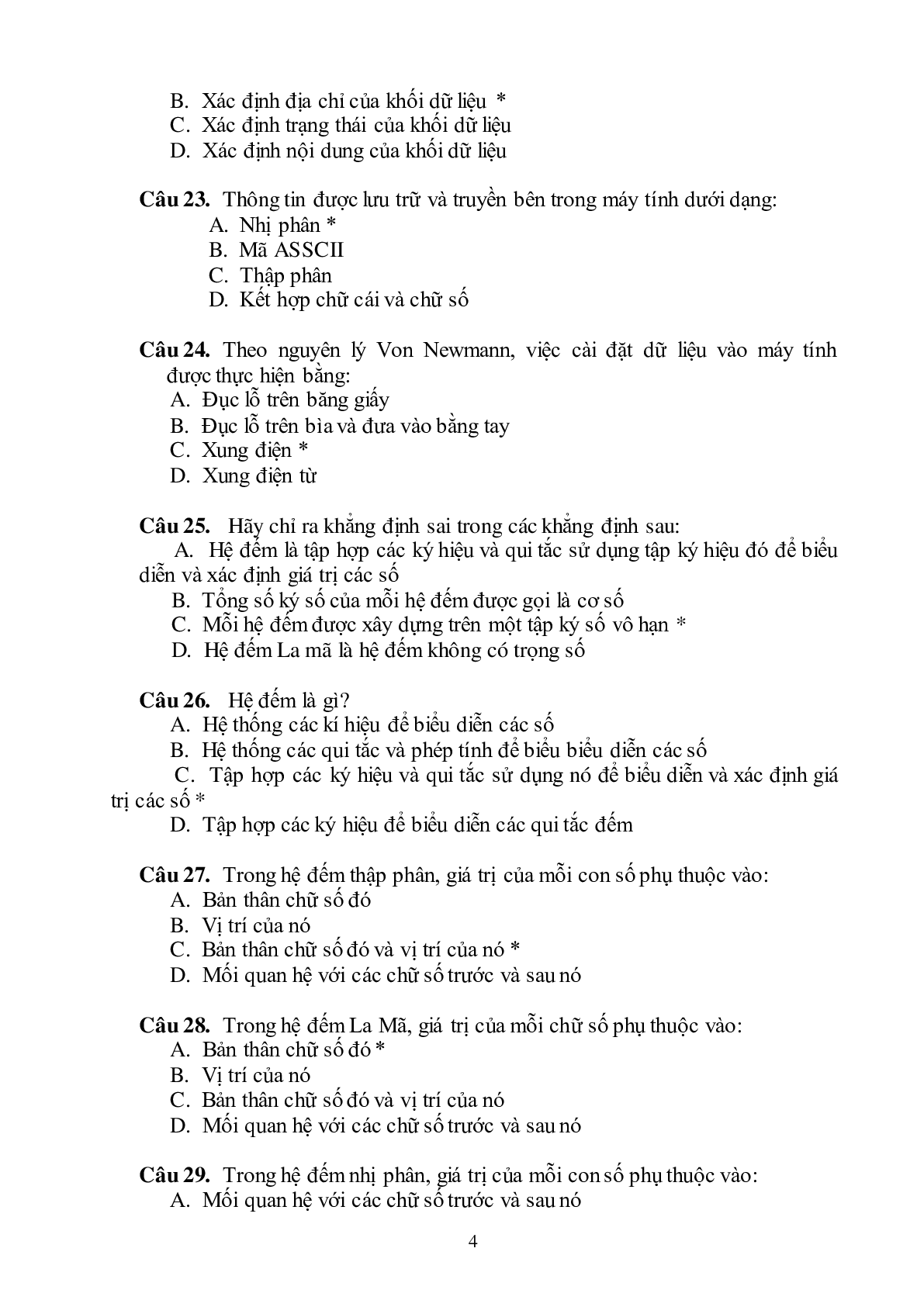 Top 500 câu hỏi trắc nghiệm Kiến trúc máy tính | PTIT, HUST (2025) (trang 5)