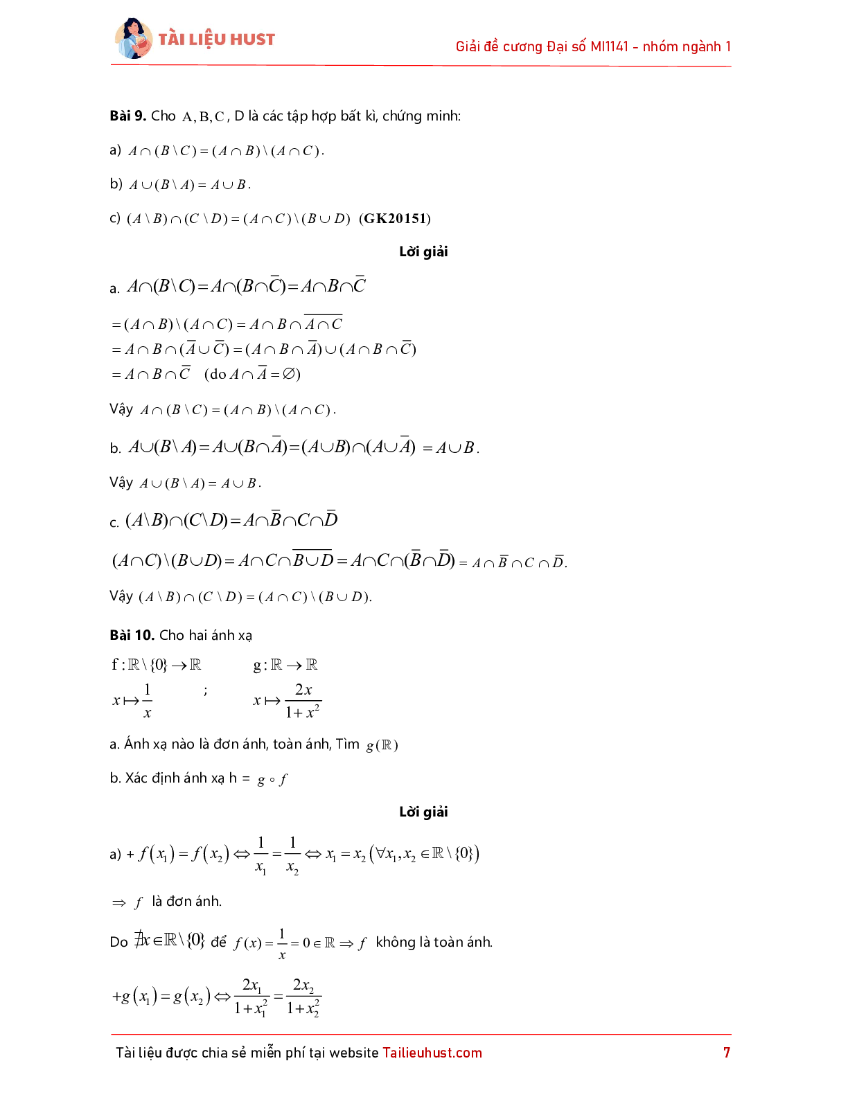 TOP 23 câu hỏi ôn tập học phần Đại số tuyến tính (có đáp án) (trang 7)