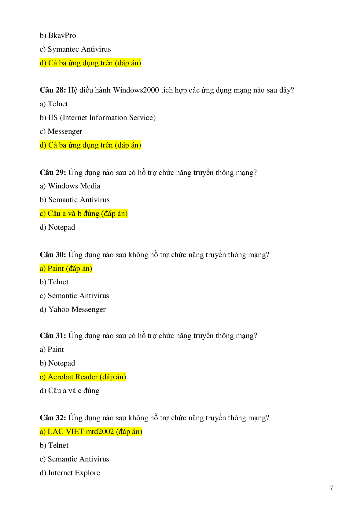 Top 500 Câu hỏi trắc nghiệm Mạng máy tính | Tổng hợp nhiều trường Đại học, Cao đẳng (2025) (trang 3)