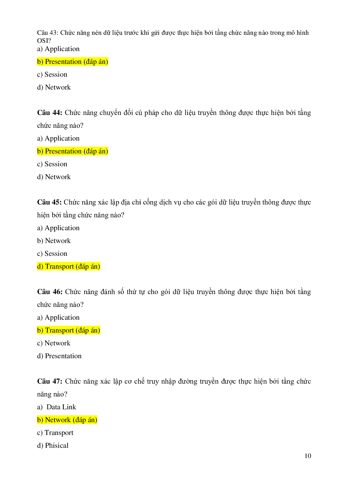 Top 500 Câu hỏi trắc nghiệm Mạng máy tính | Tổng hợp nhiều trường Đại học, Cao đẳng (2025) (trang 6)