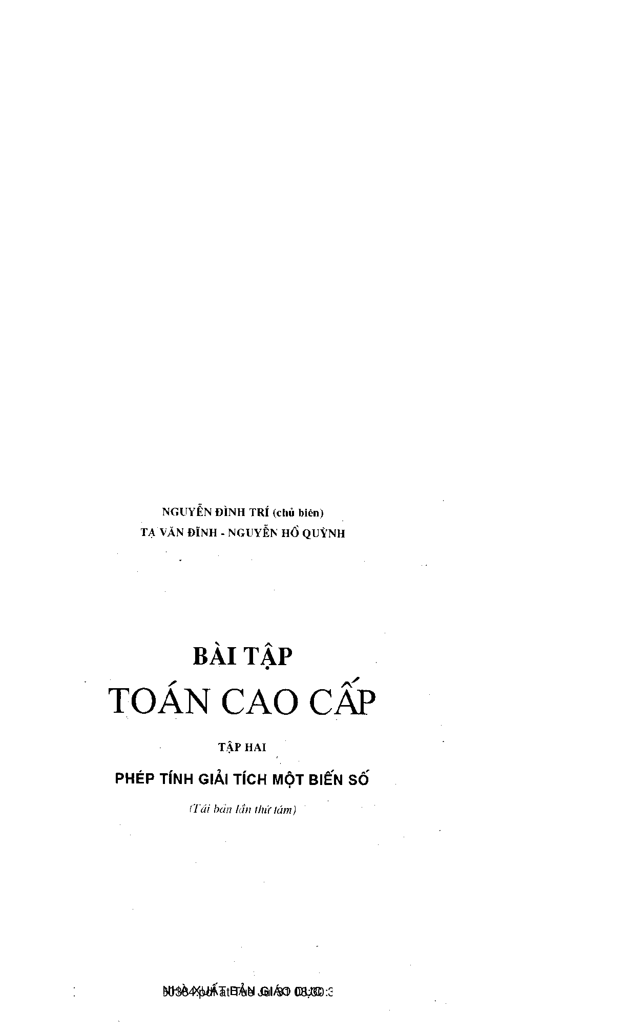 Bài tập Toán cao cấp (có lời giải) | Nguyễn Đình Trí | Tập 2 (trang 2)