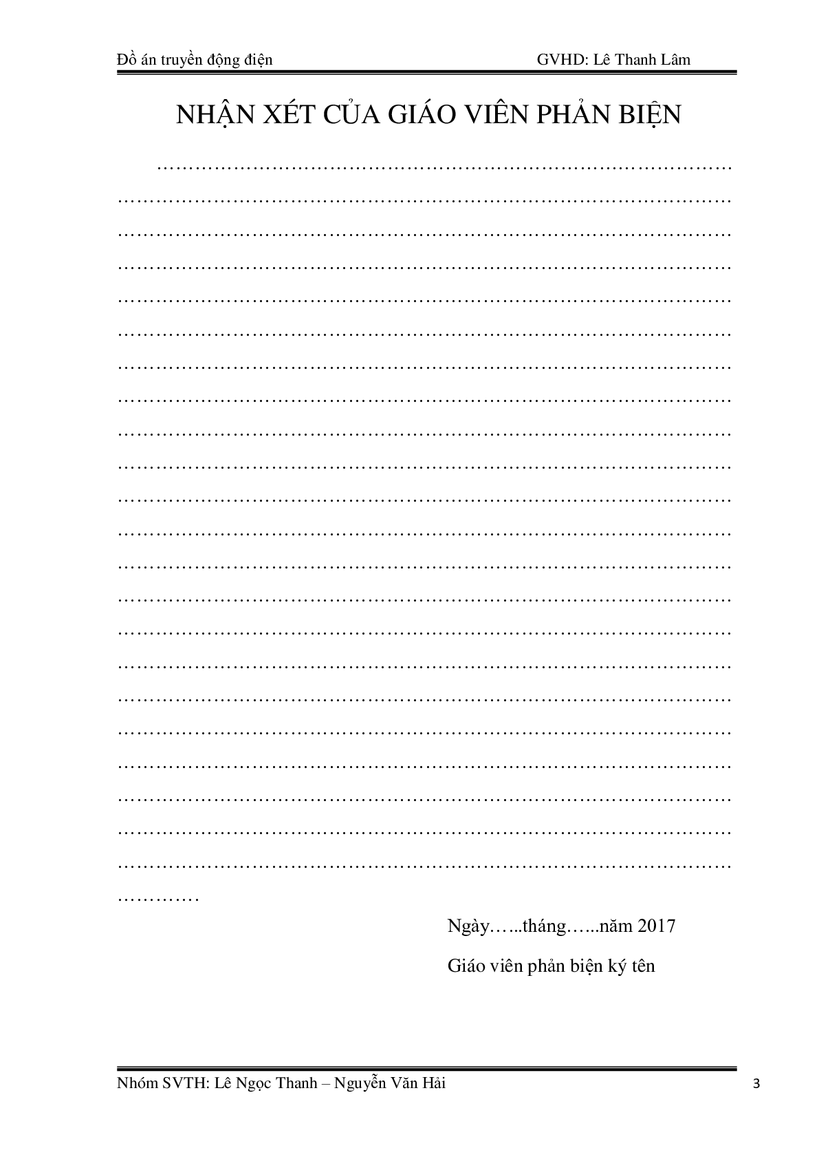 Mẫu Đồ án Truyền động điện tự động: Tính toán và Thiết kế truyền động cho cơ cấu nâng hạ cầu trục | Đại học Sư phạm Kỹ thuật TP Hồ Chí Minh (2025) (trang 3)