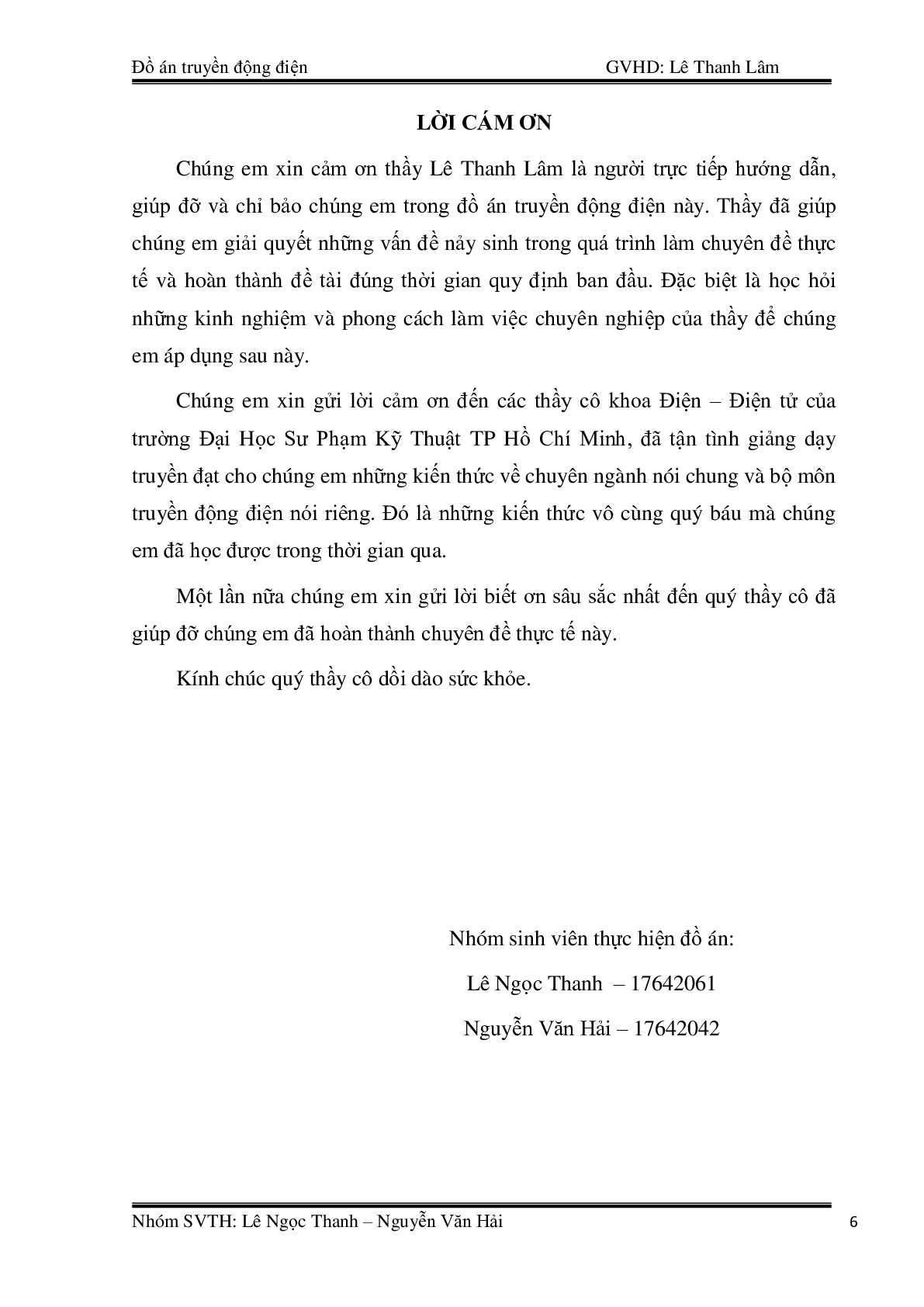 Mẫu Đồ án Truyền động điện tự động: Tính toán và Thiết kế truyền động cho cơ cấu nâng hạ cầu trục | Đại học Sư phạm Kỹ thuật TP Hồ Chí Minh (2025) (trang 6)