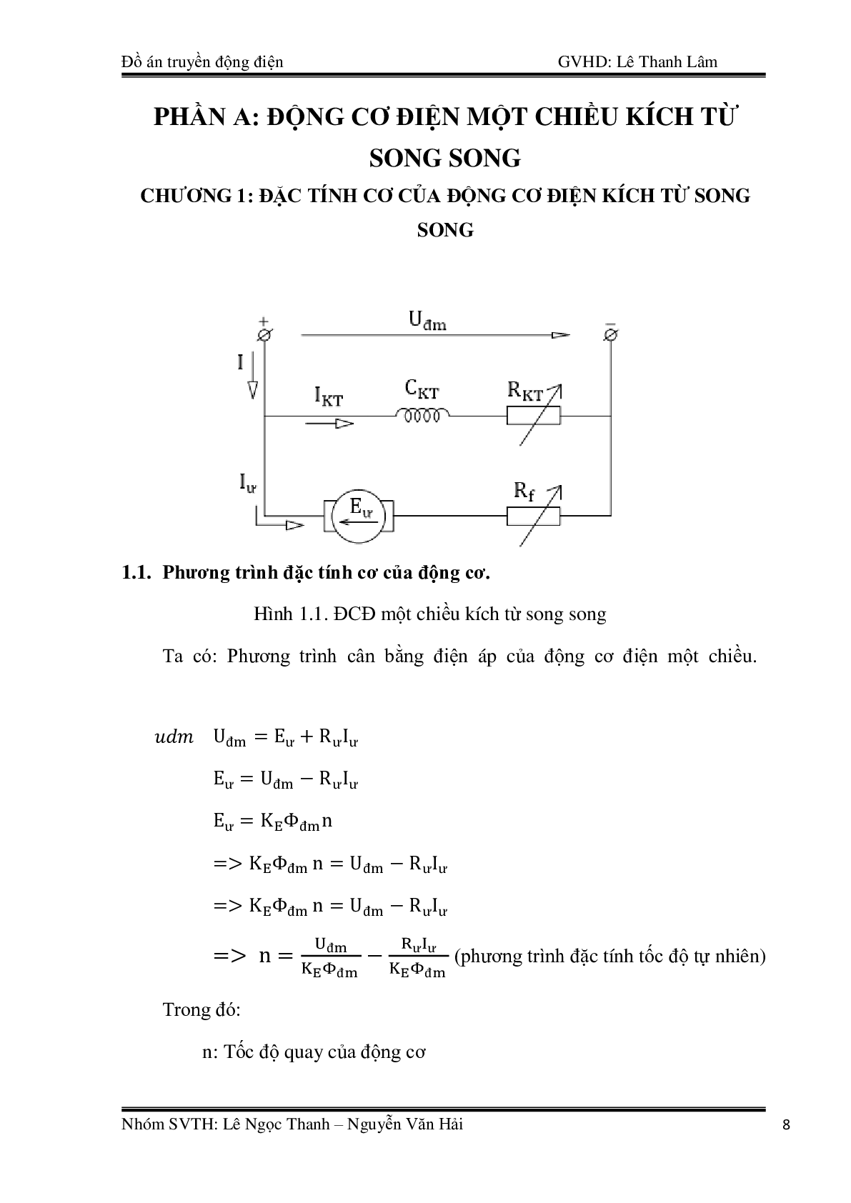 Mẫu Đồ án Truyền động điện tự động: Tính toán và Thiết kế truyền động cho cơ cấu nâng hạ cầu trục | Đại học Sư phạm Kỹ thuật TP Hồ Chí Minh (2025) (trang 8)