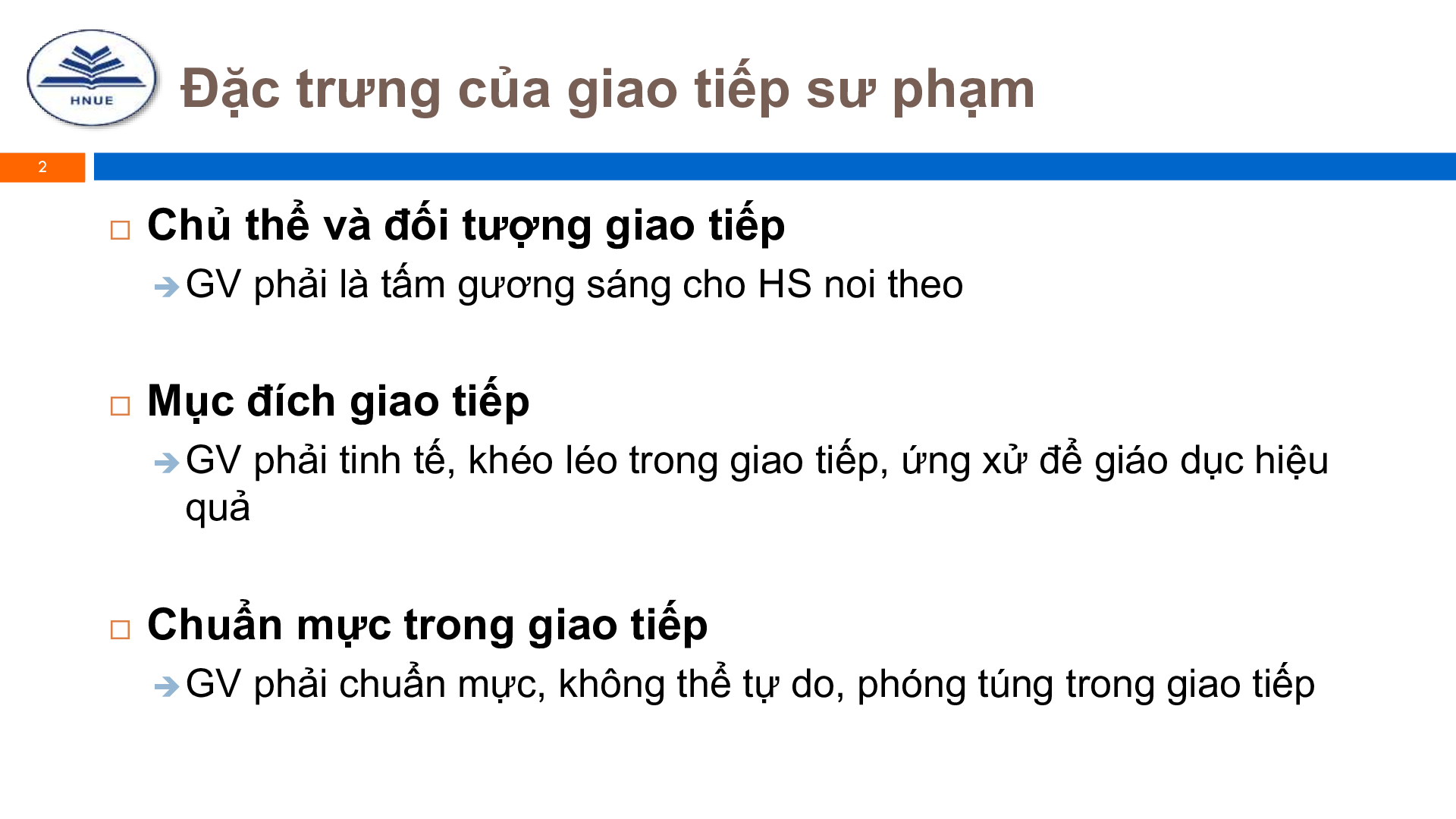 Bài giảng PPT (Power Point) học phần Giao tiếp Sư Phạm | SLIDE | Đại học Sư Phạm Hà Nội (trang 2)