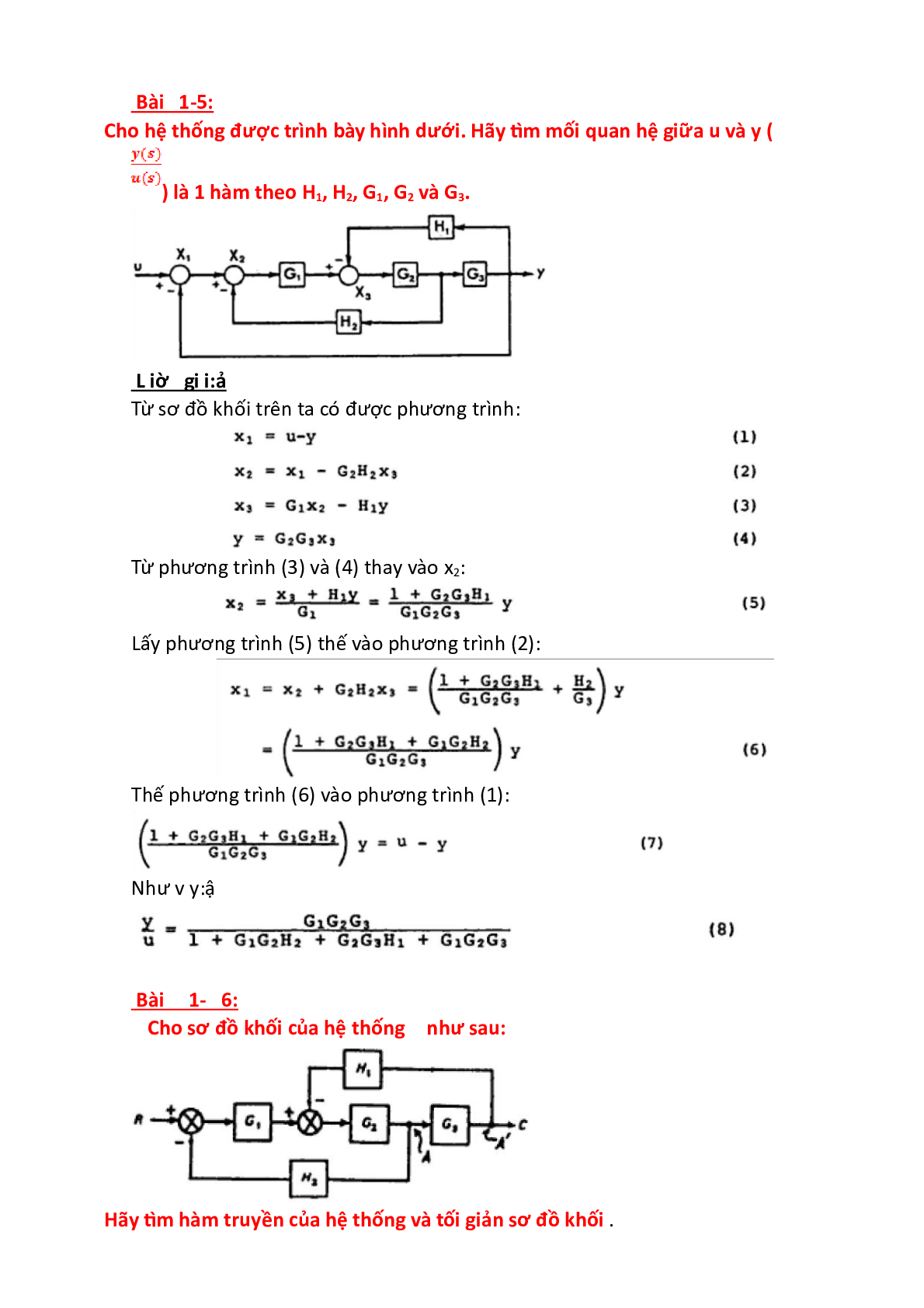 Ngân hàng bài tập môn Lý thuyết điều khiển tự động hay, hấp dẫn nhất | PDF (trang 3)