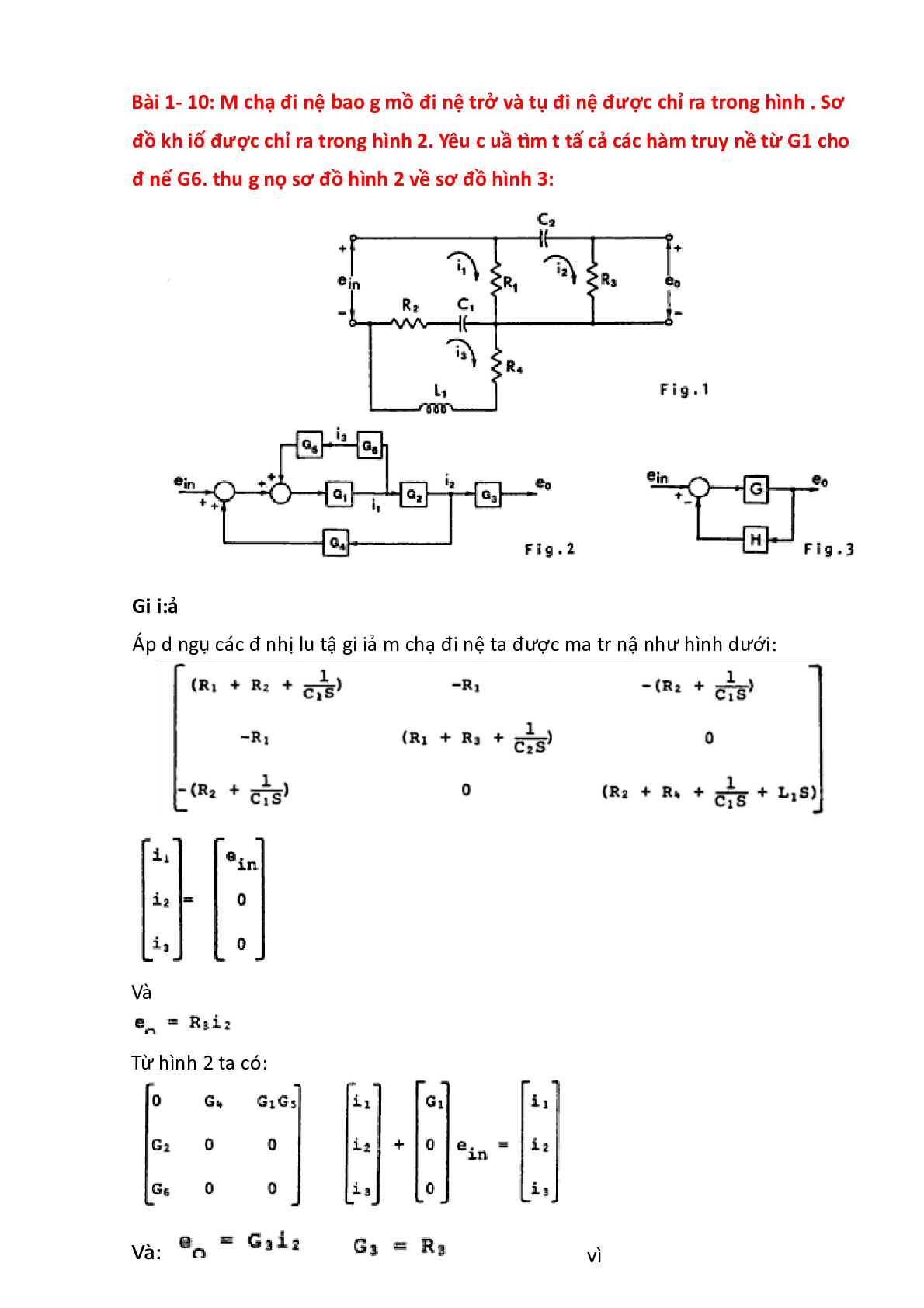 Ngân hàng bài tập môn Lý thuyết điều khiển tự động hay, hấp dẫn nhất | PDF (trang 7)