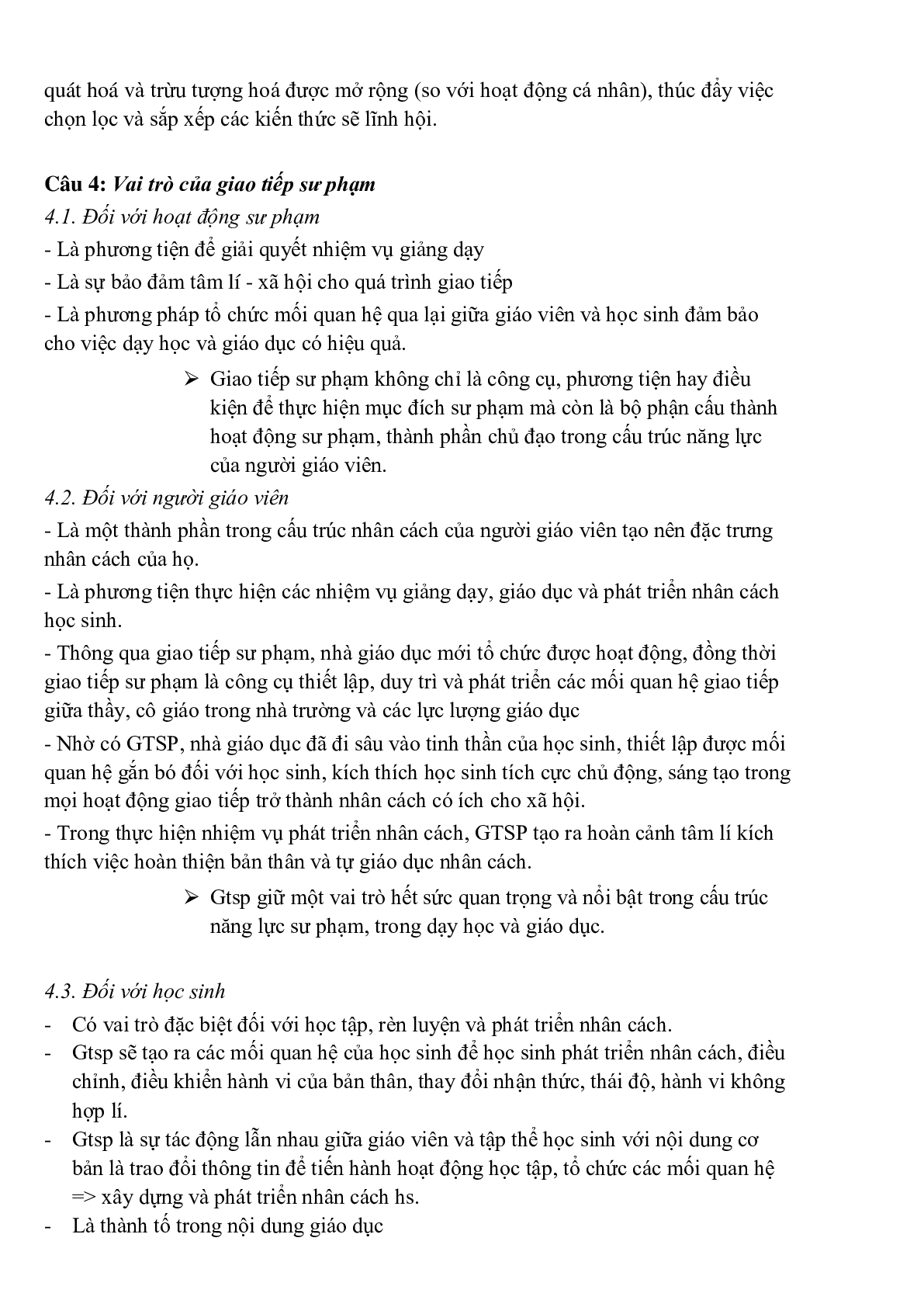 TOP 29 câu hỏi ôn tập học phần Giao tiếp Sư Phạm ( có đáp án) | Đại học Sư Phạm Hà Nội (trang 5)