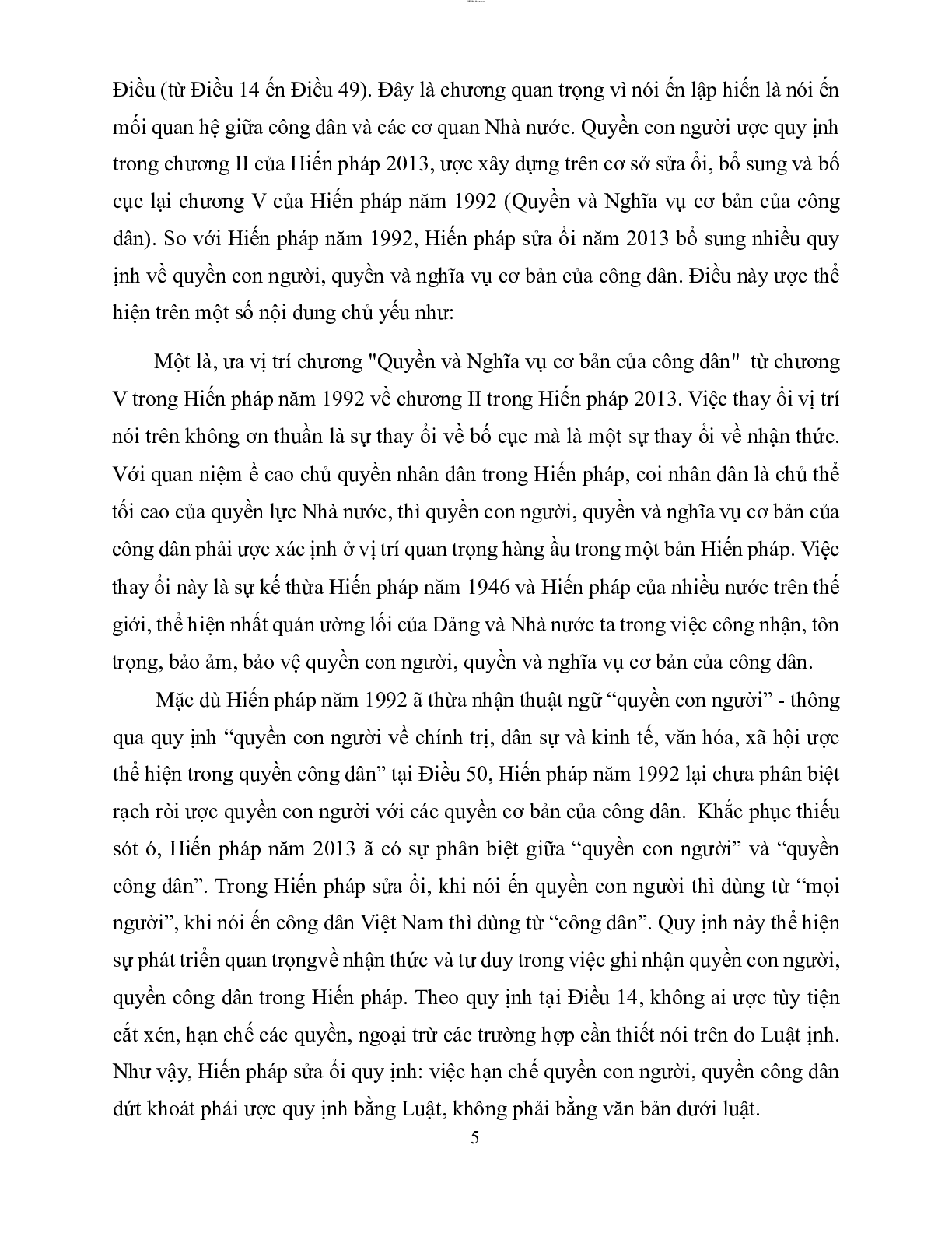 Bài thu hoạch về quyền con người | Lý luận và pháp luật về quyền con người | Học viện Chính Trị Quốc gia Thành phố Hồ Chí Minh (trang 6)