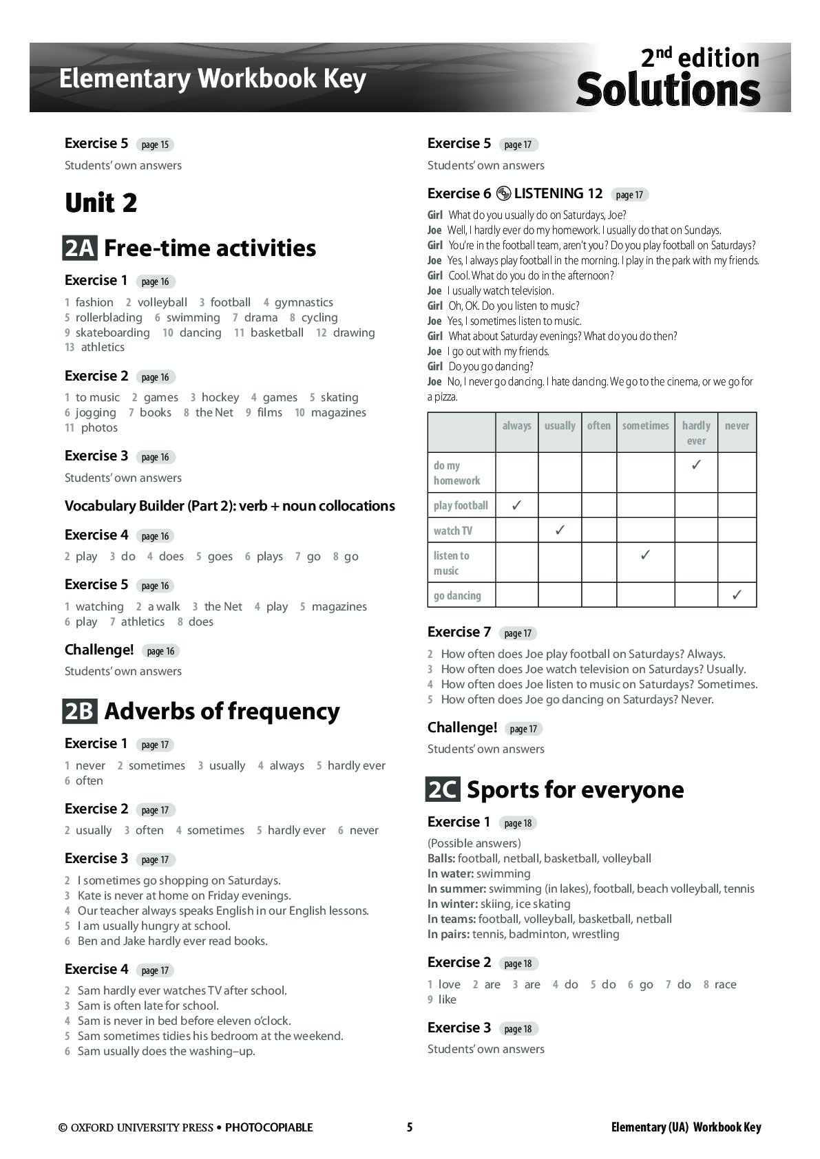 Đán án sách Solutions pre-intermediate student's book 2nd edition | PDF (trang 5)