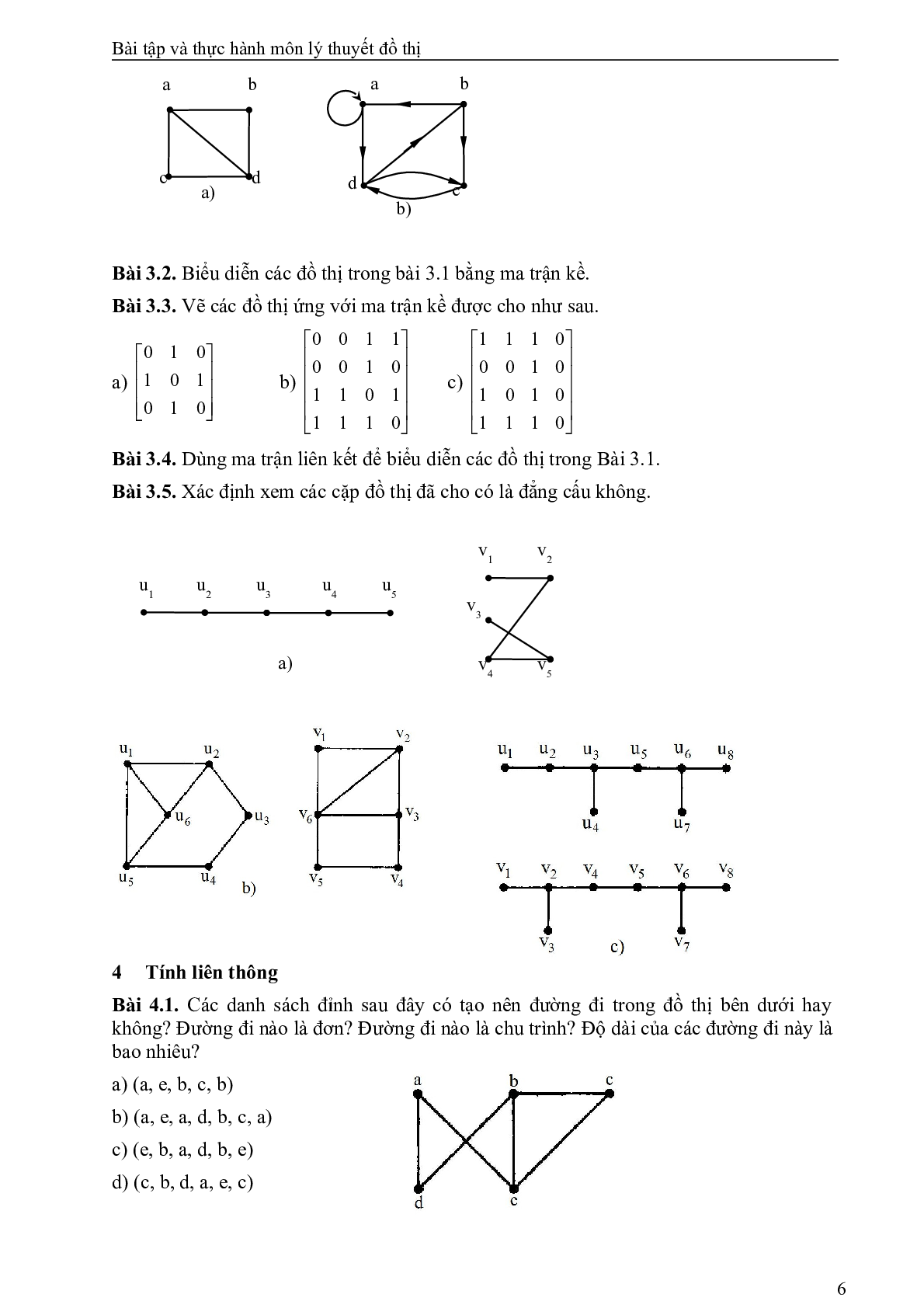 Bài tập Lý thuyết đồ thị (có lời giải) | Trường Đại học Ngoại ngữ tin học Thành phố Hồ Chí Minh (trang 7)