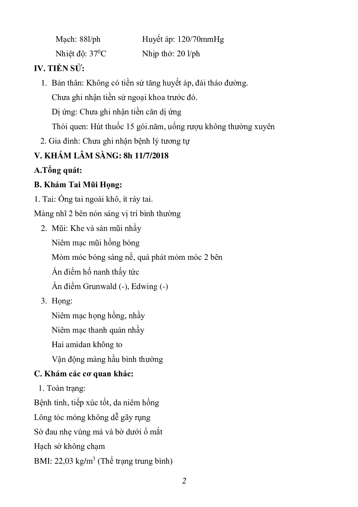 Bệnh án Tai mũi họng | PDF (trang 2)