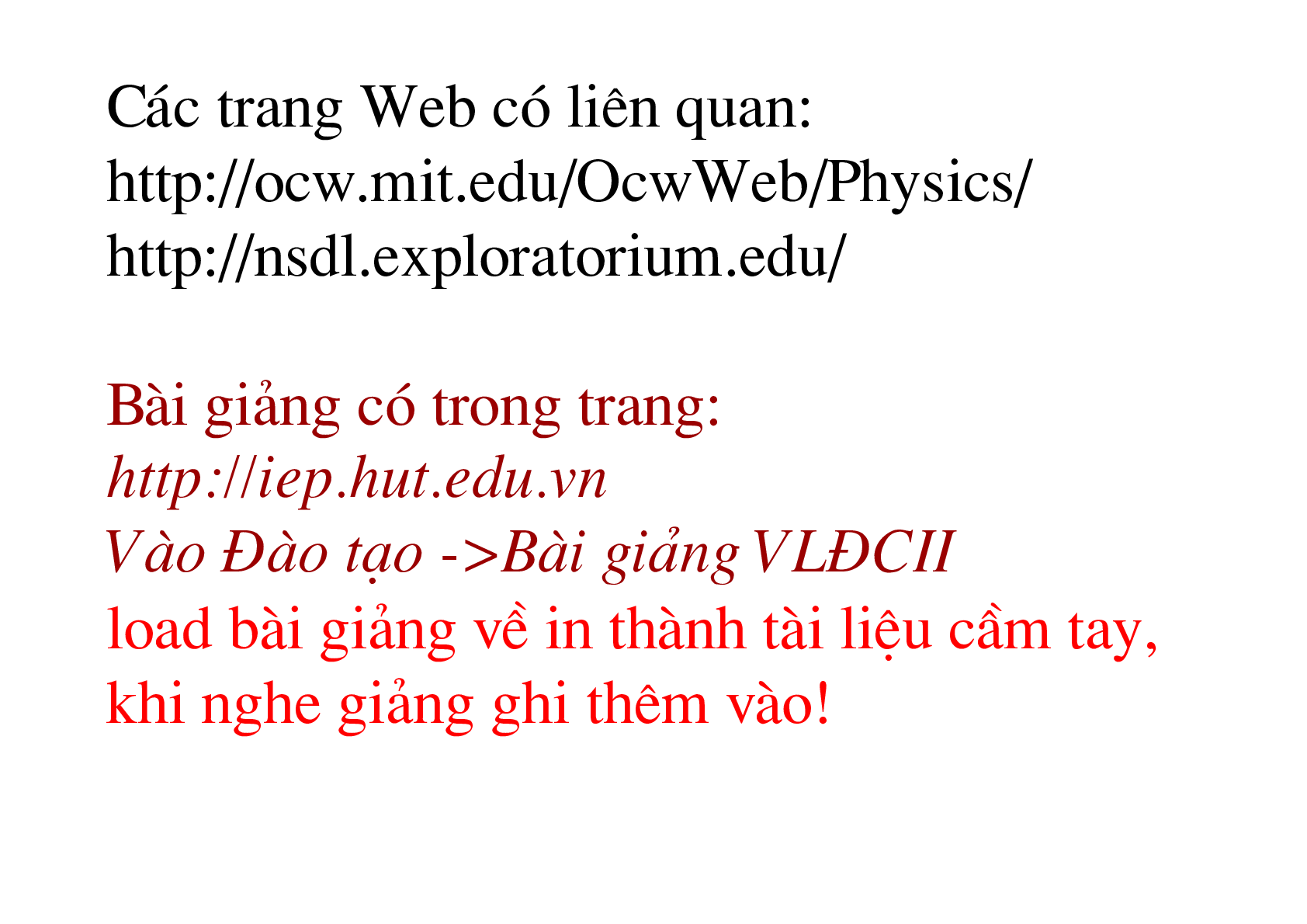 Bài giảng PPT (Power Point) học phần Vật lý đại cương 2 | SLIDE | Đại học Bách Khoa Hà (trang 3)