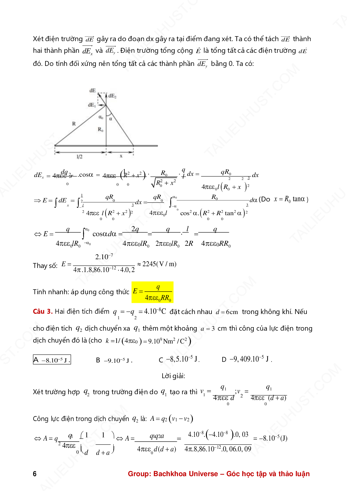 TOP 80 câu hỏi ôn tập học phần Vật lý đại cương 2( có đáp án) | Đại học Bách Khoa Hà Nội (trang 6)